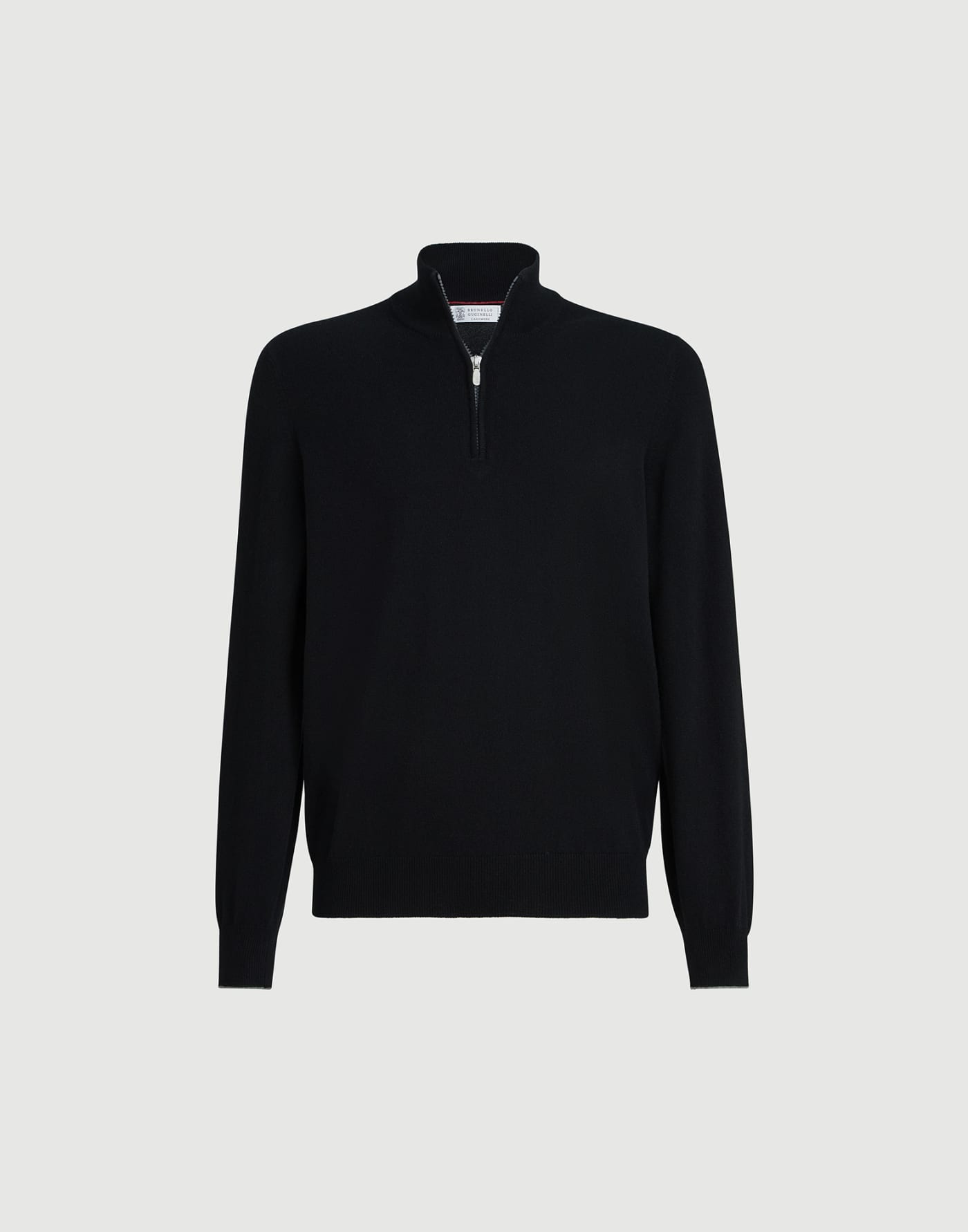 Cashmere sweater with half zip Black Man - Brunello Cucinelli