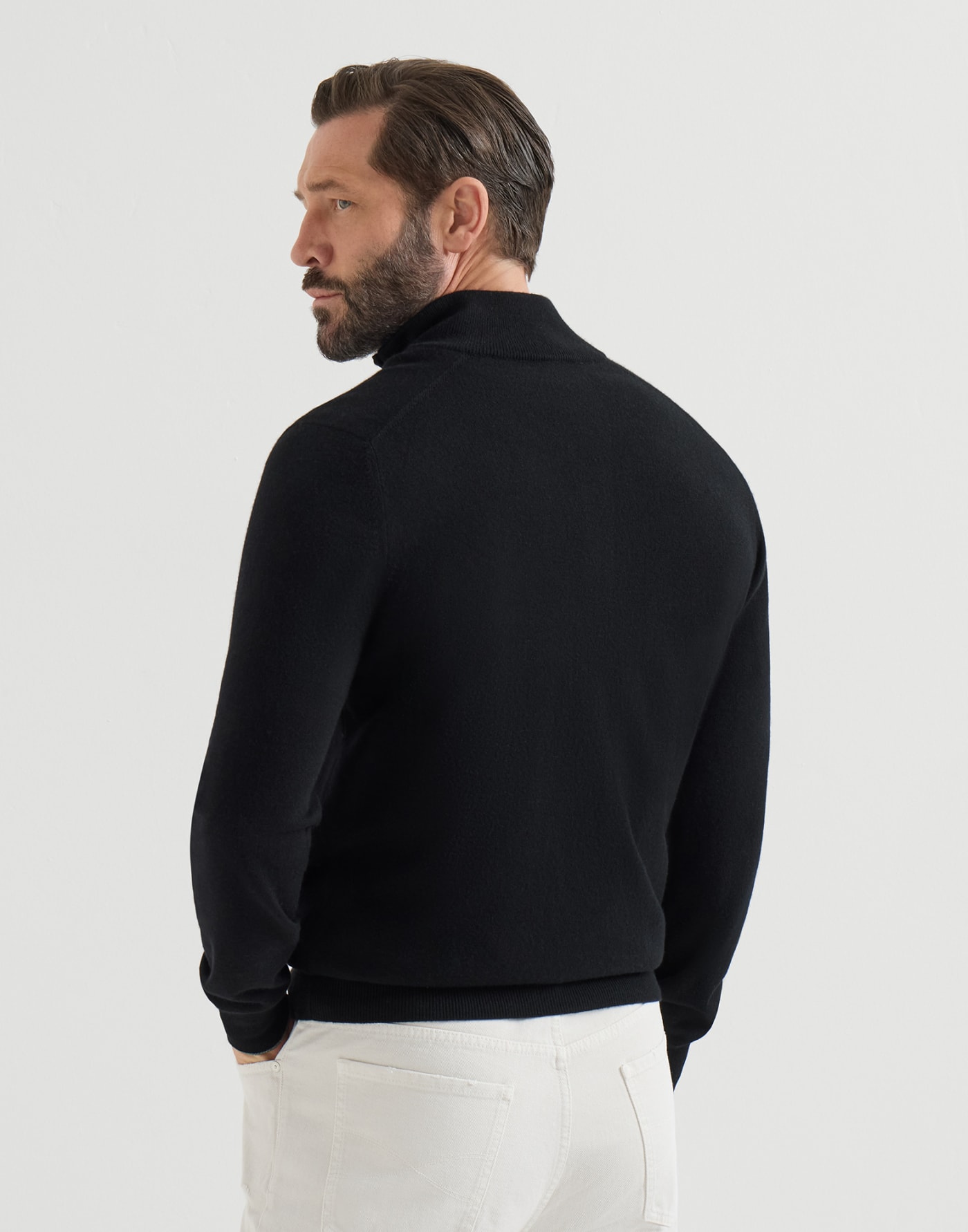 Cashmere sweater with half zip Black Man - Brunello Cucinelli