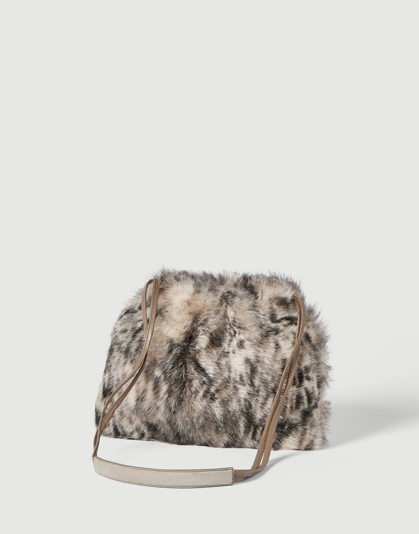 Lynx-effect pouch bag Beige Woman - Brunello Cucinelli