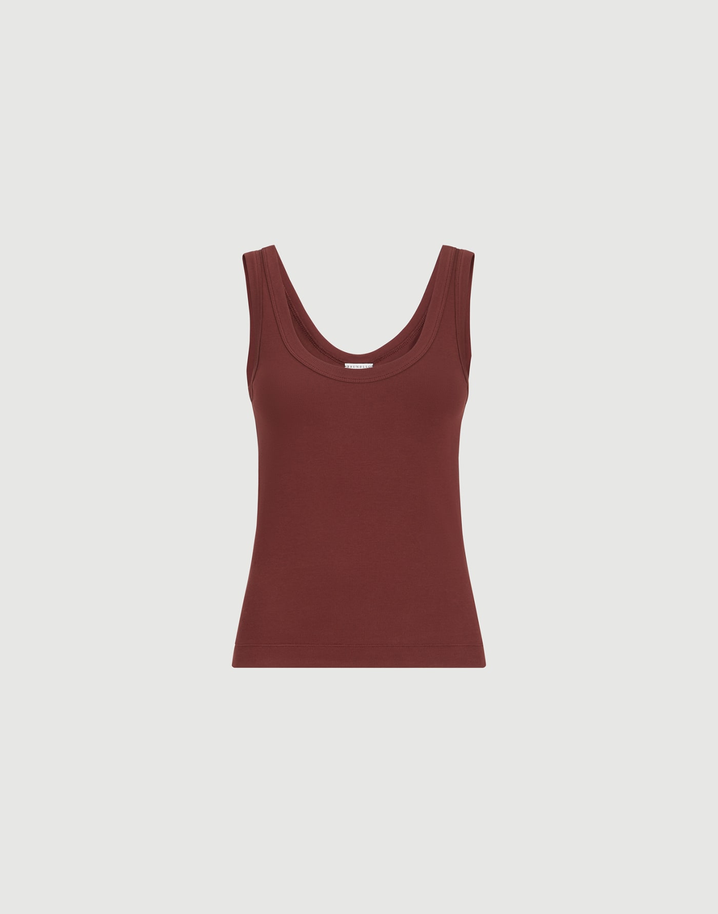 Ribbed jersey top with monili Wine Woman - Brunello Cucinelli