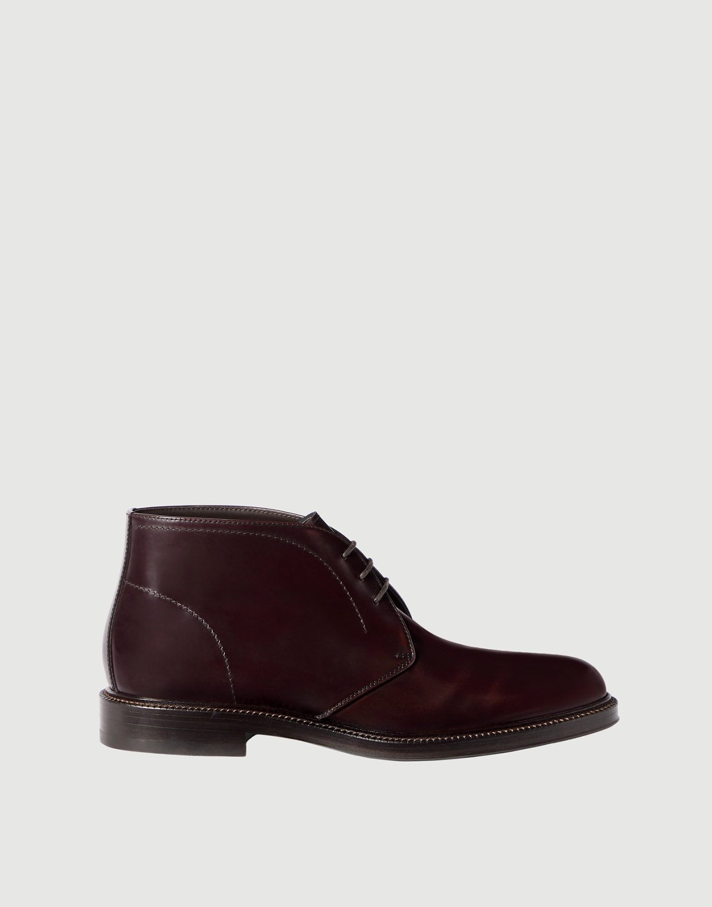 Calfskin Chukka boot Burgundy Man - Brunello Cucinelli
