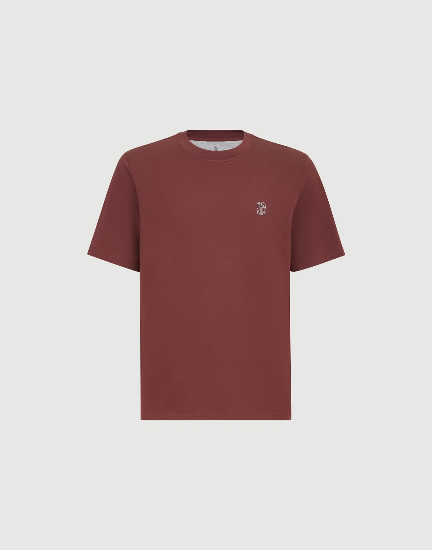 Jersey T-shirt with logo Red Man - Brunello Cucinelli
