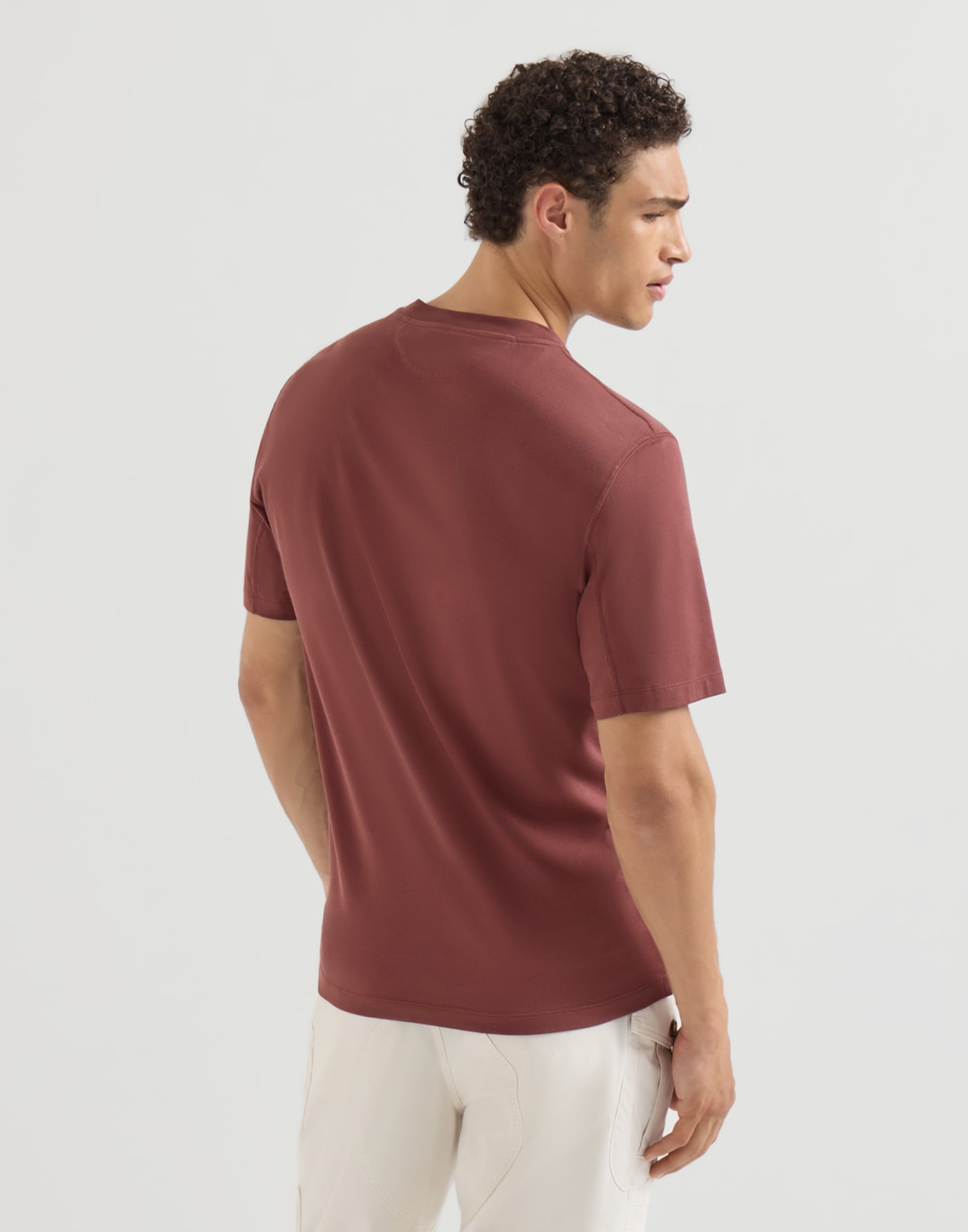 Jersey T-shirt with logo Red Man - Brunello Cucinelli