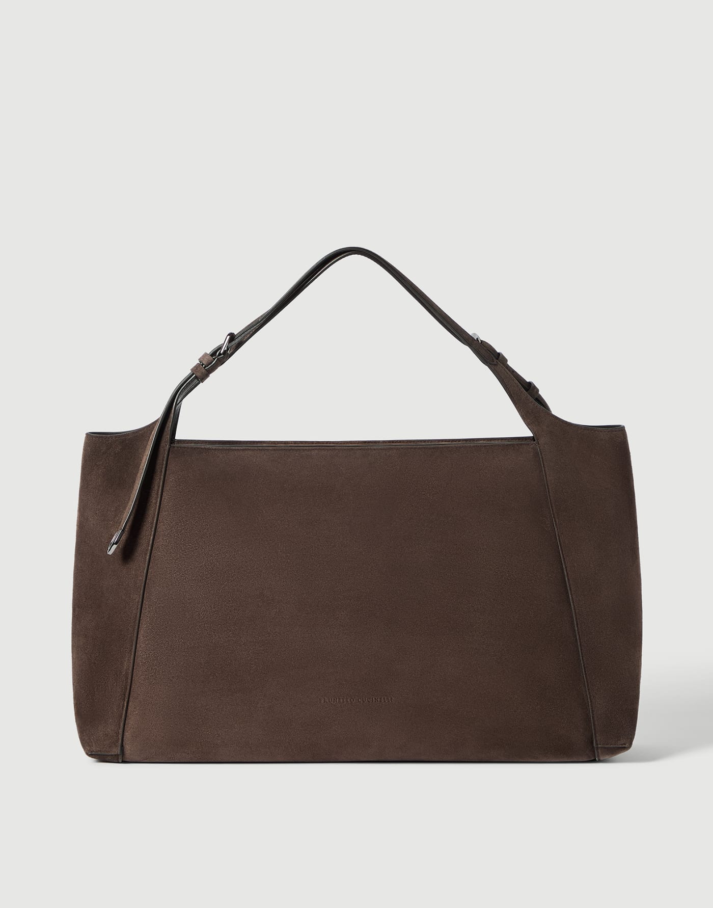 Borsa Shopper Sartorial in camoscio Marrone Scuro Donna - Brunello Cucinelli