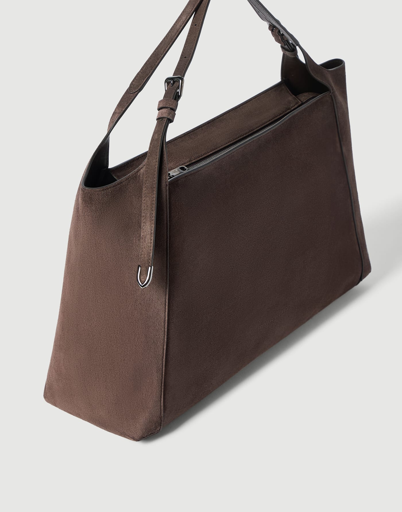 Borsa Shopper Sartorial in camoscio Marrone Scuro Donna - Brunello Cucinelli