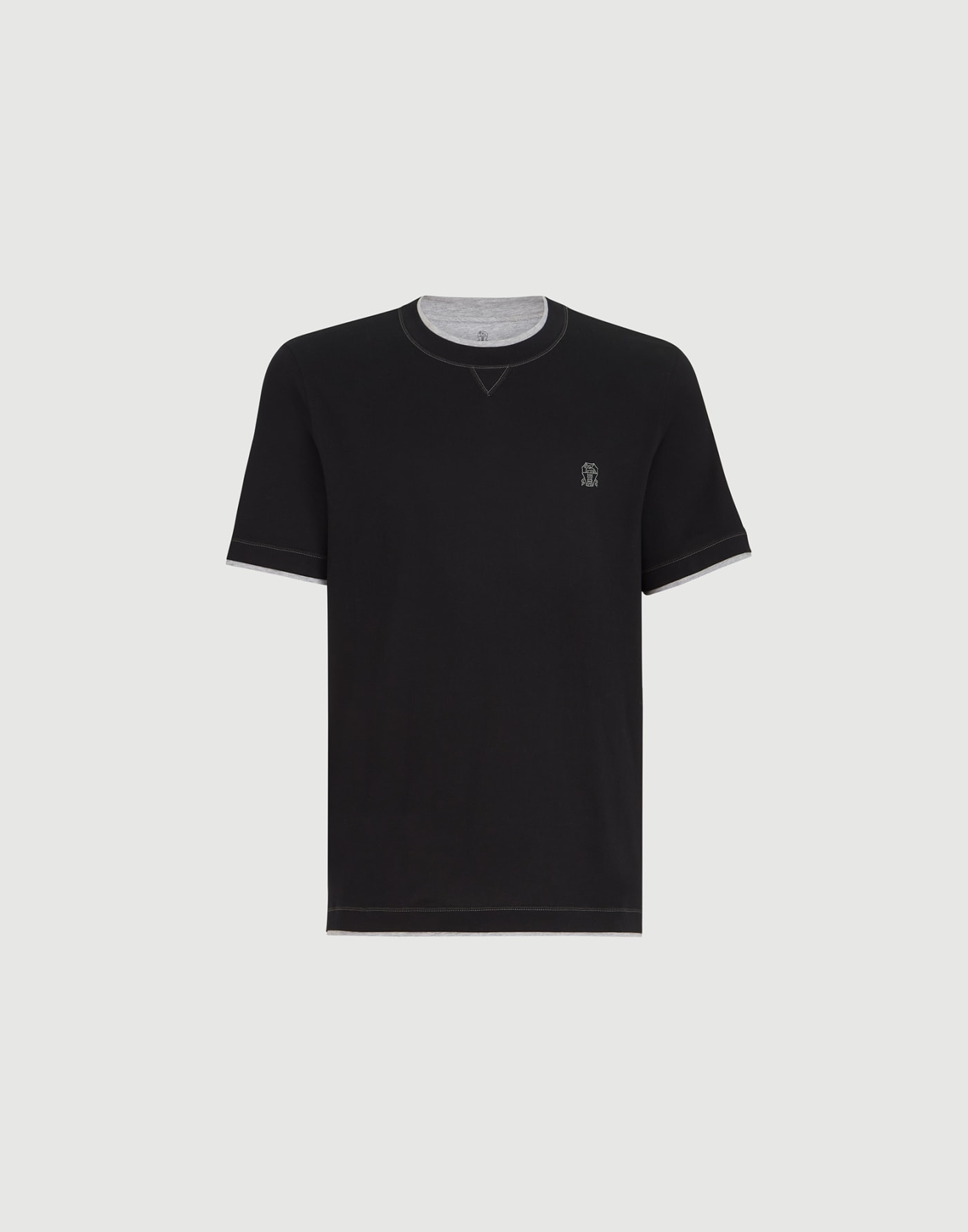Crew-neck T-shirt Black Man - Brunello Cucinelli