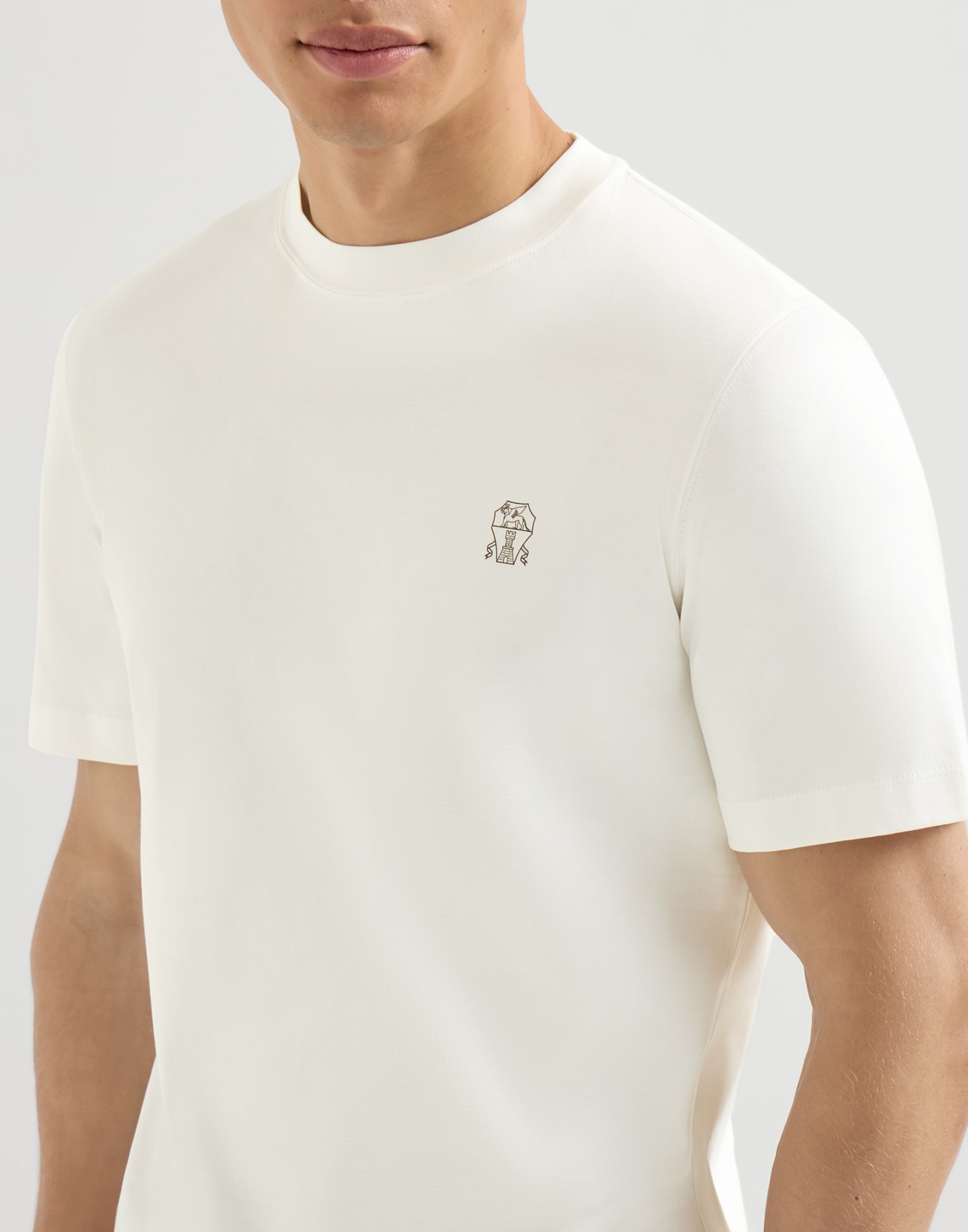 Jersey T-shirt with logo Off-White Man - Brunello Cucinelli