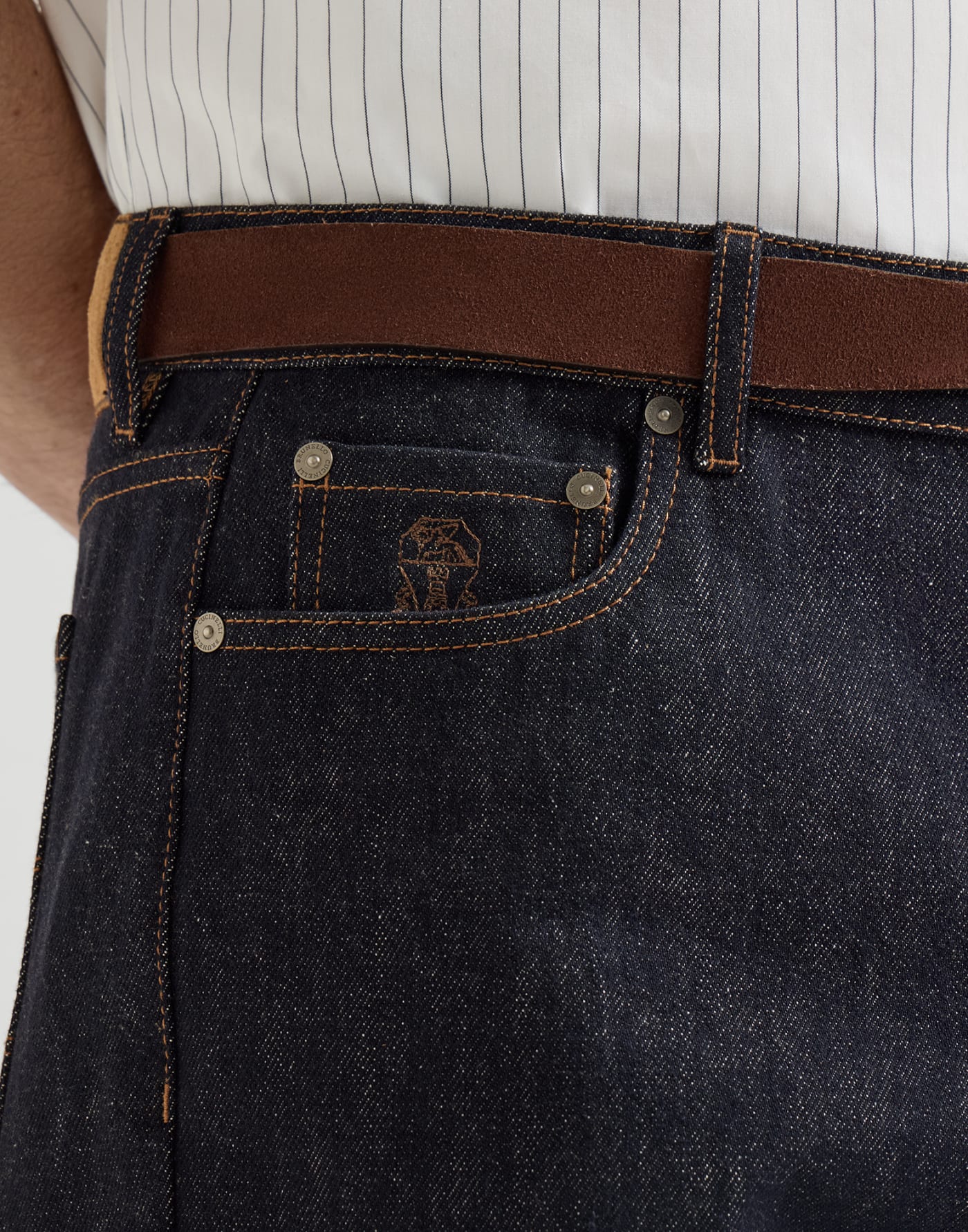 No-fade denim trousers Dark Denim Man - Brunello Cucinelli