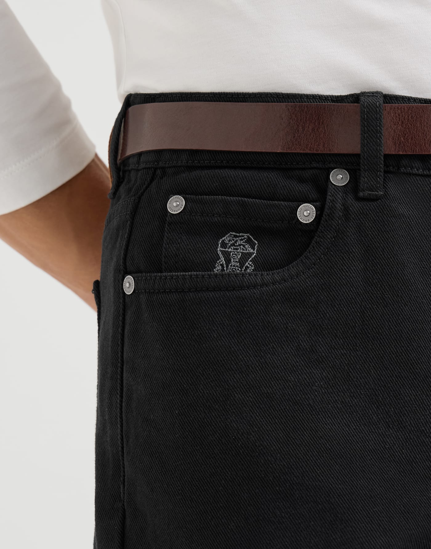 Iconic fit five-pocket trousers Black Man - Brunello Cucinelli