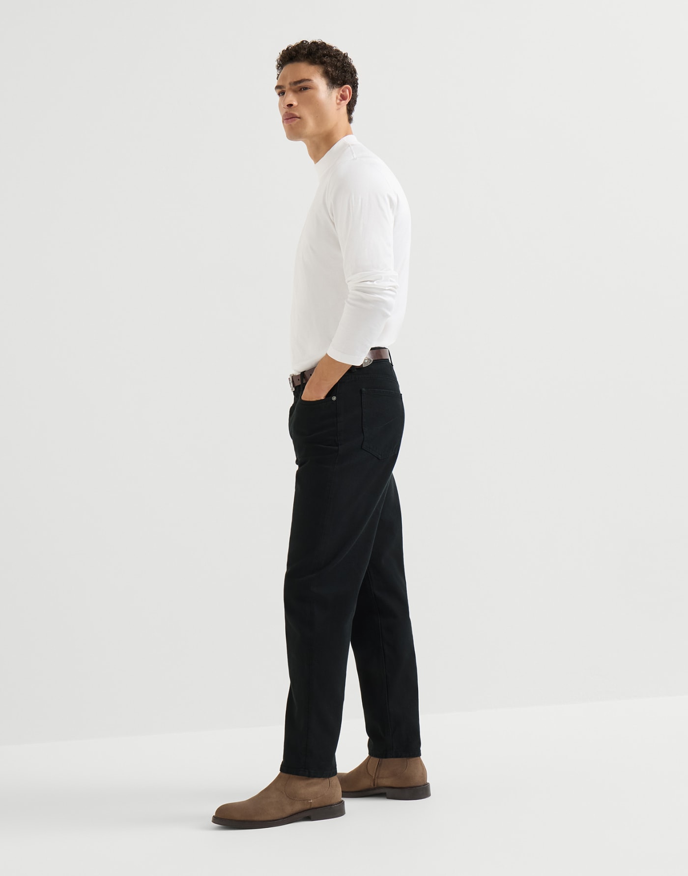 Iconic fit five-pocket trousers Black Man - Brunello Cucinelli