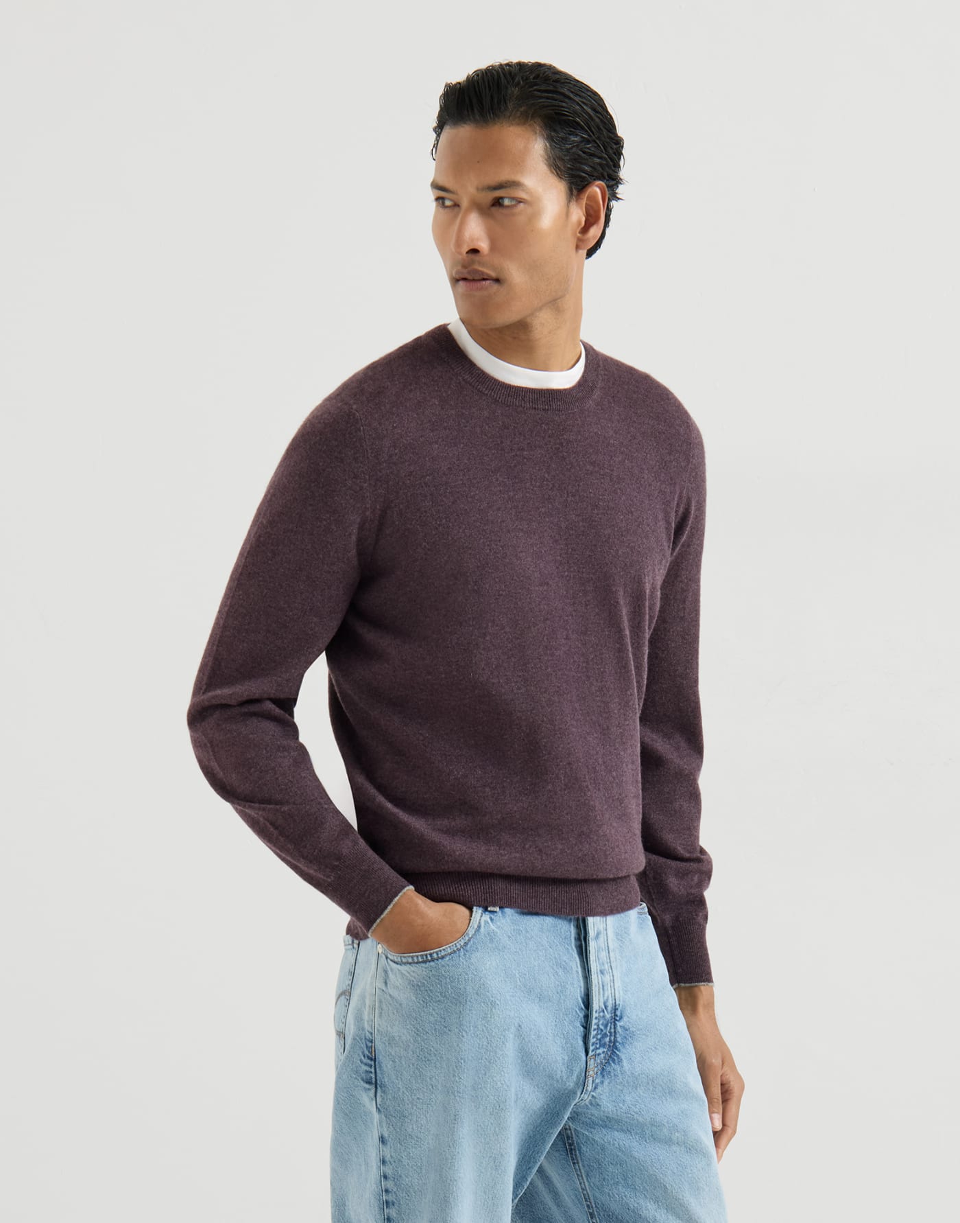Pullover aus Kaschmir Pflaume Herren - Brunello Cucinelli