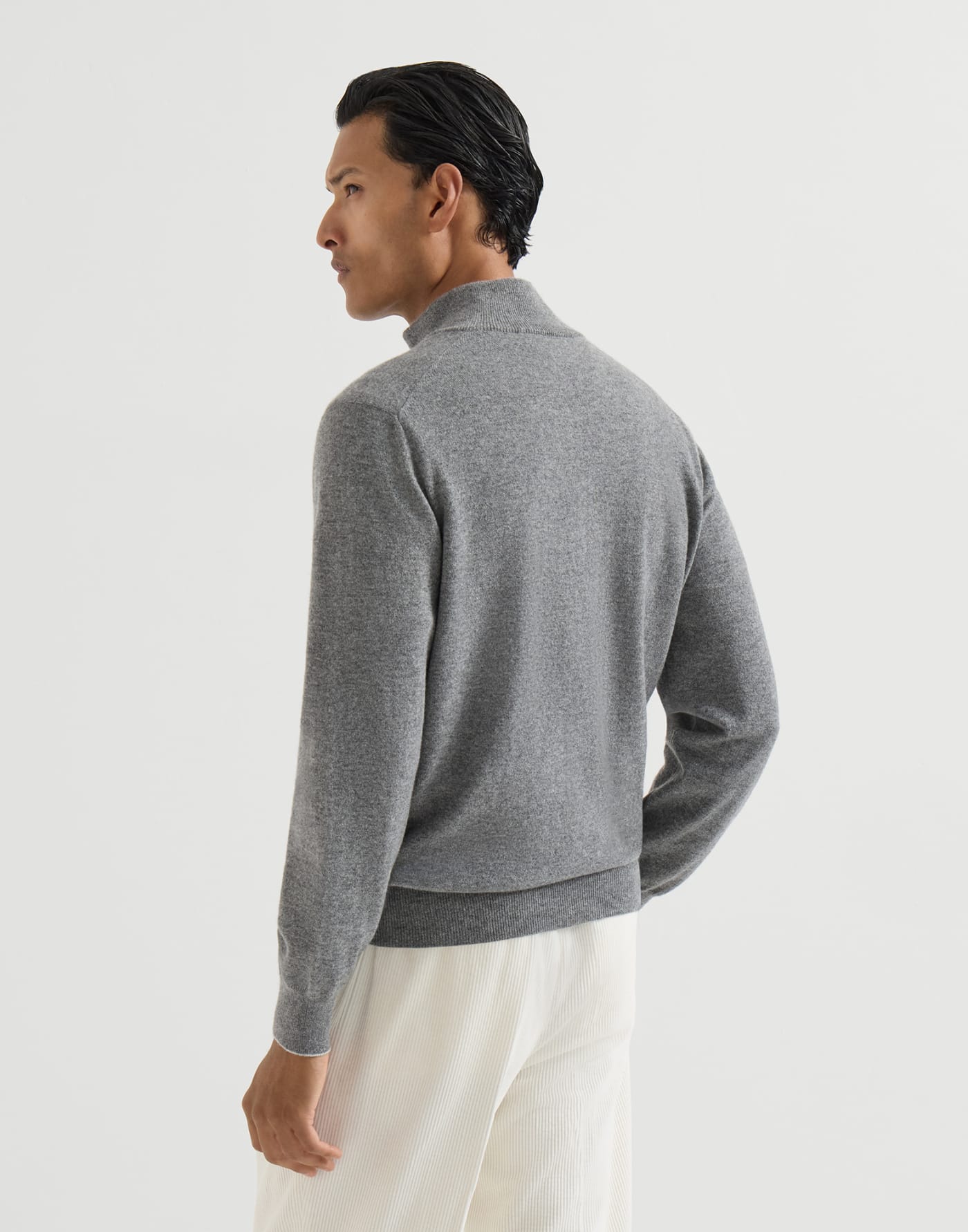 Cashmere sweater with half zip Dark Grey Man - Brunello Cucinelli