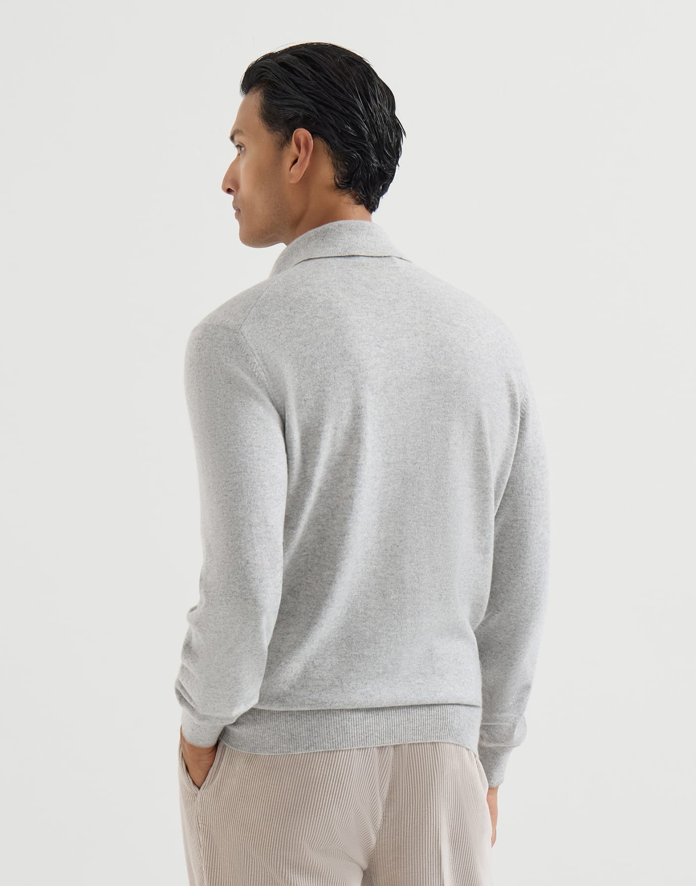 Cashmere knit polo shirt Pebble Man - Brunello Cucinelli