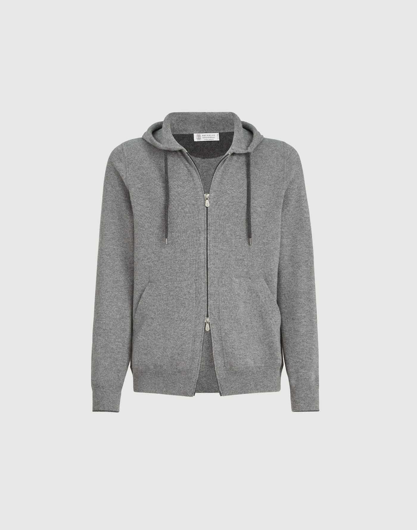 Cashmere sweatshirt-style cardigan Dark Grey Man - Brunello Cucinelli