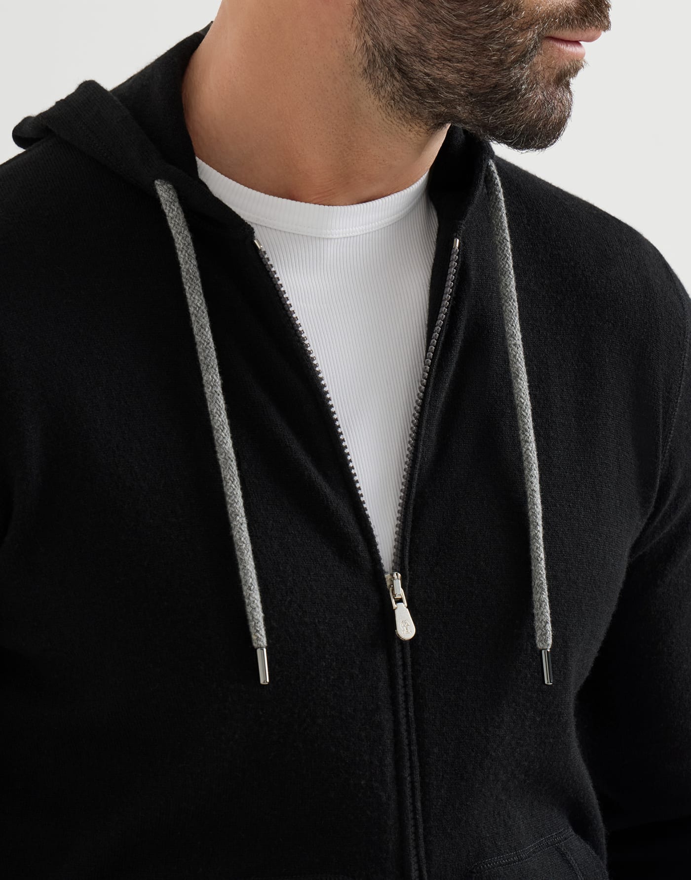 Cashmere sweatshirt-style cardigan Black Man - Brunello Cucinelli