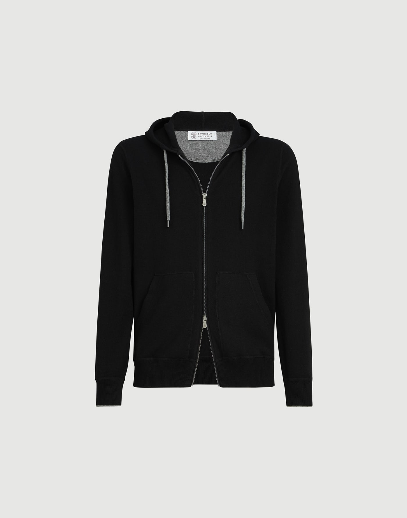 Cashmere sweatshirt-style cardigan Black Man - Brunello Cucinelli