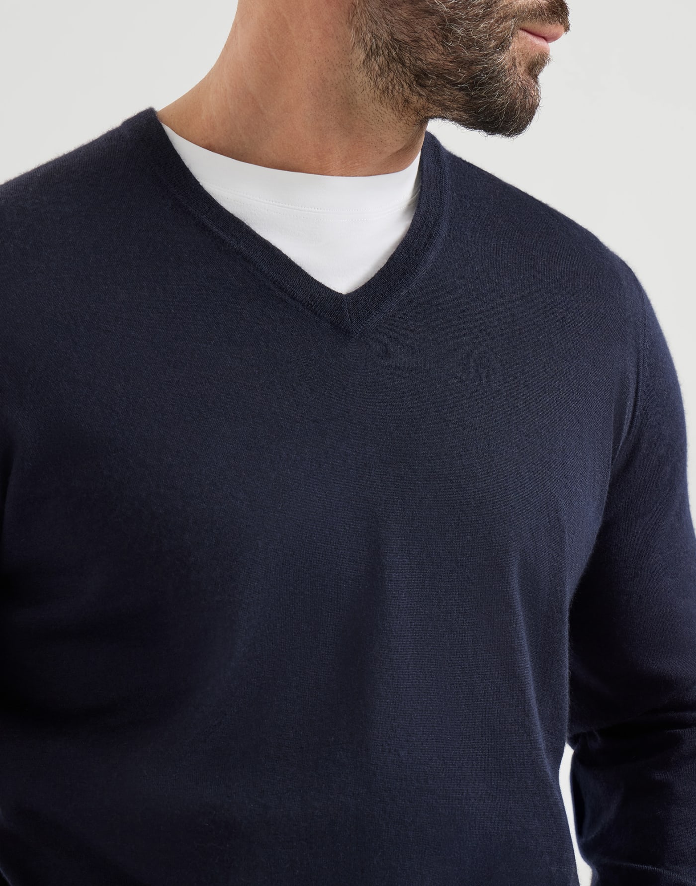 Cashmere and silk lightweight sweater Navy Blue Man - Brunello Cucinelli