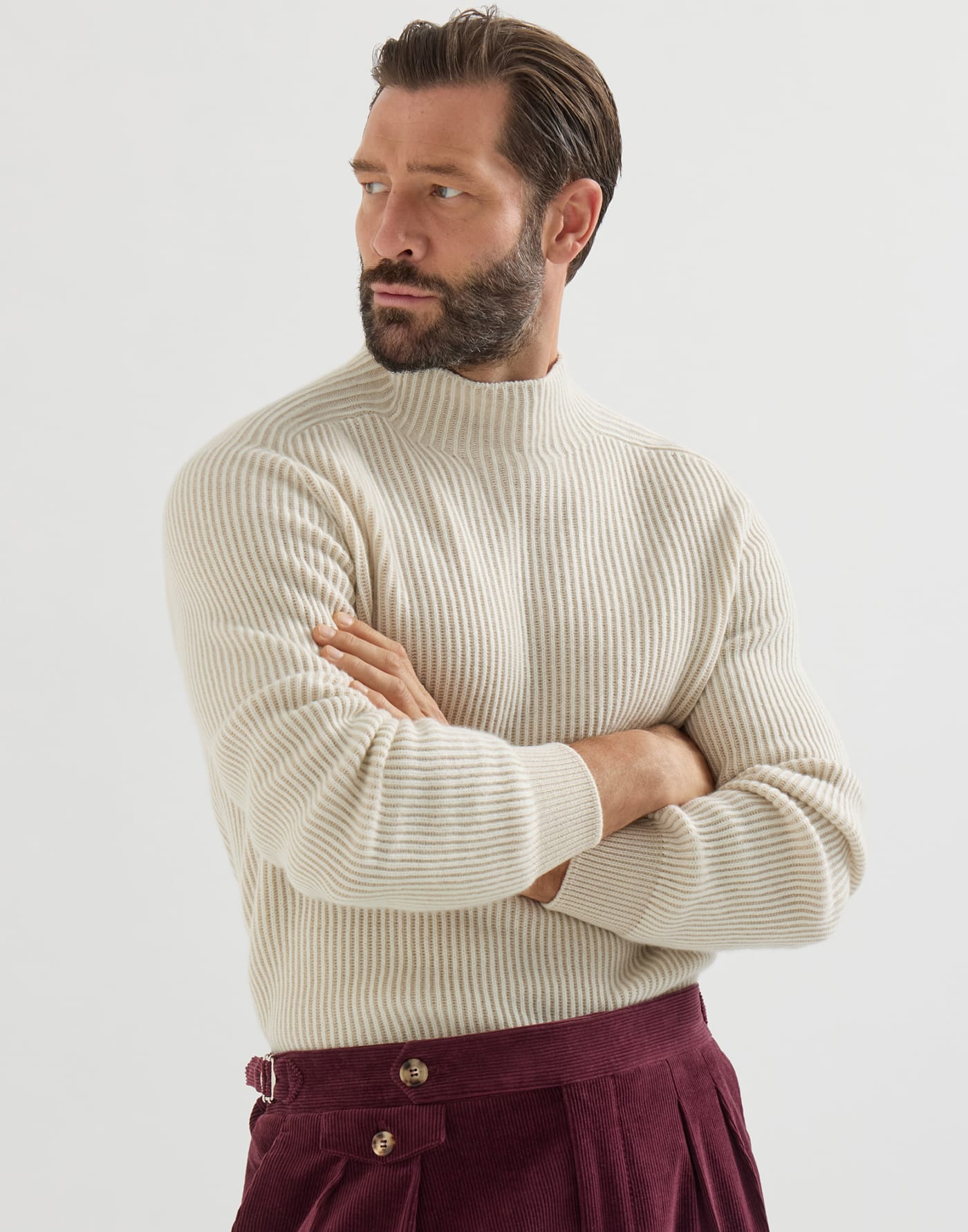 Pull en cachemire en côtes anglaises Panama Homme - Brunello Cucinelli