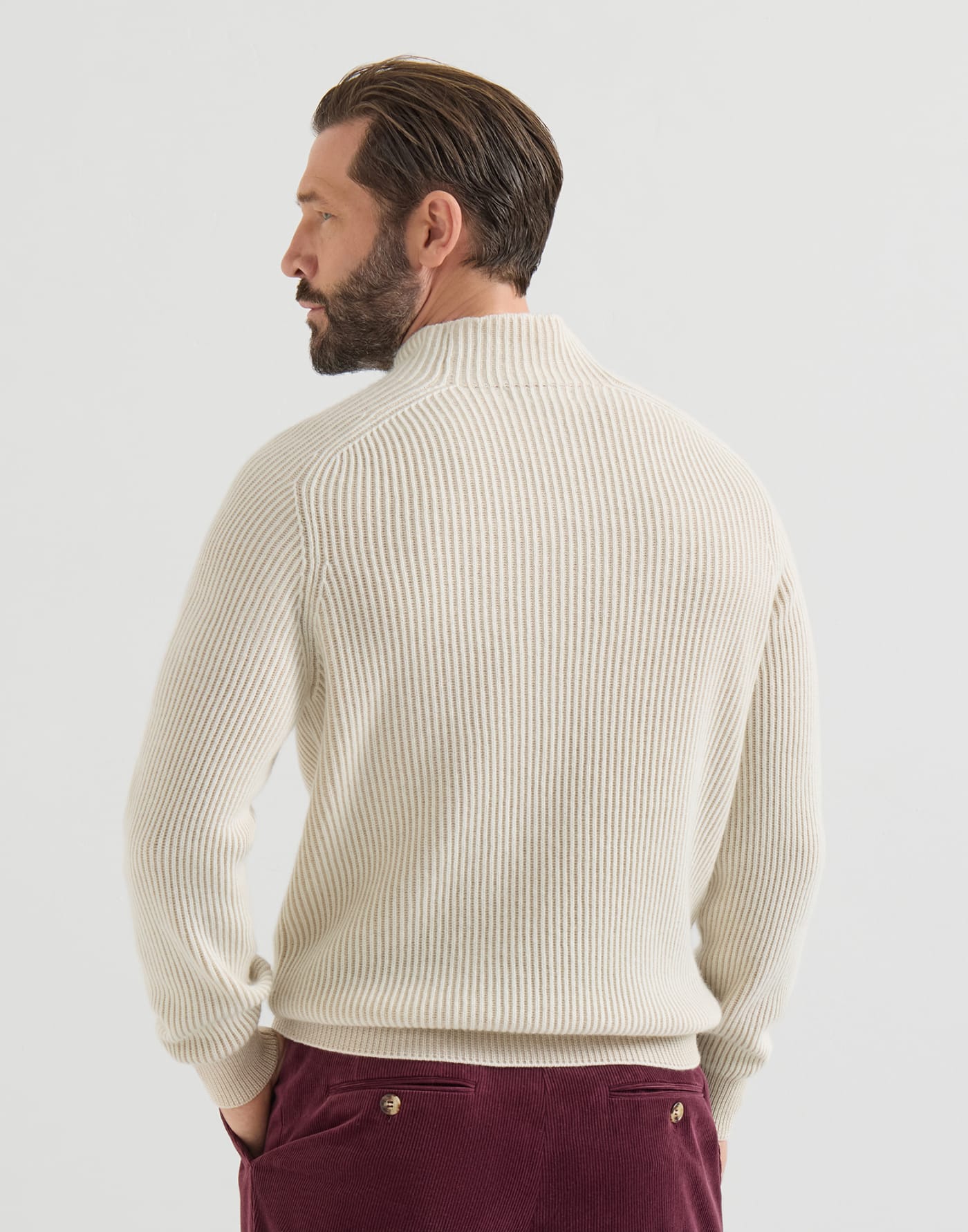 Pull en cachemire en côtes anglaises Panama Homme - Brunello Cucinelli