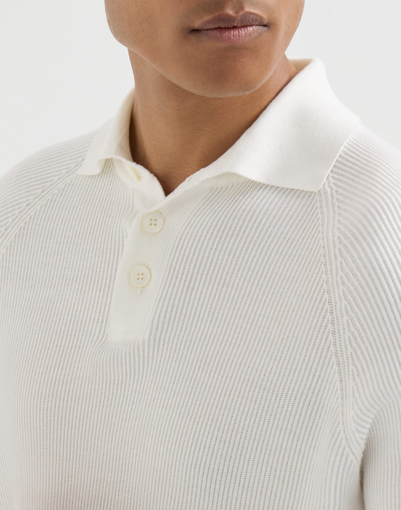 English Rib knit polo Panama Man - Brunello Cucinelli