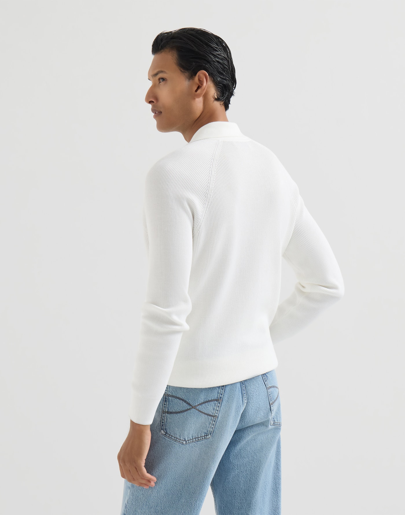 English Rib knit polo Panama Man - Brunello Cucinelli