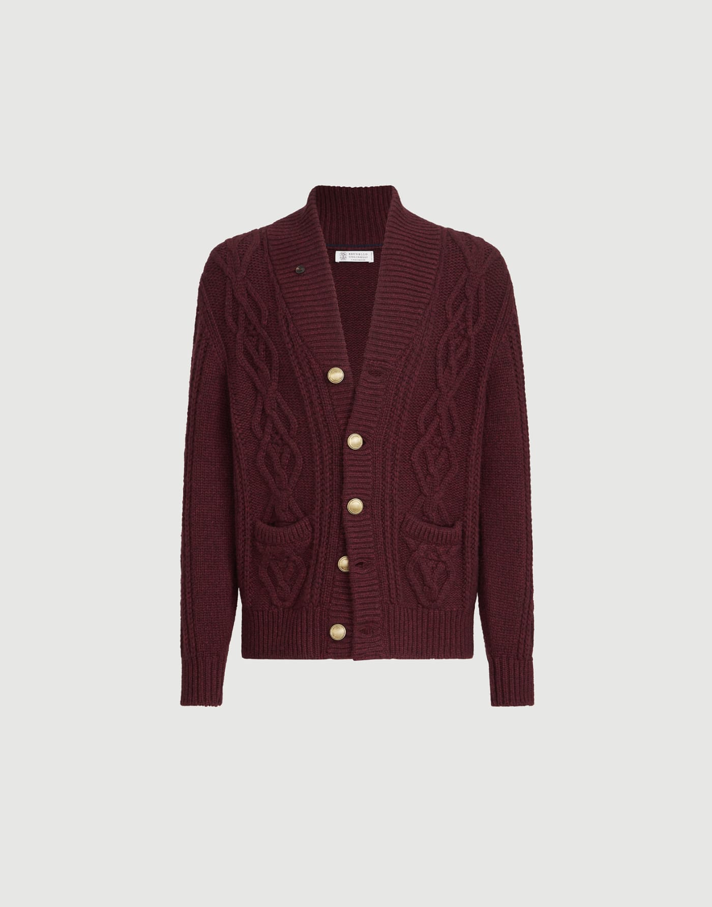 Cashmere Feather yarn cardigan Burgundy Man - Brunello Cucinelli