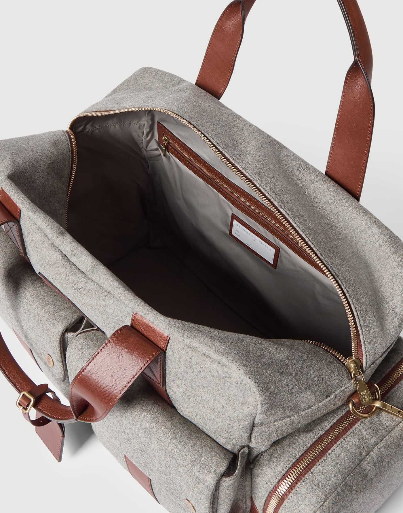 フランネル レジャーバッグ グレー メンズ - Brunello Cucinelli
