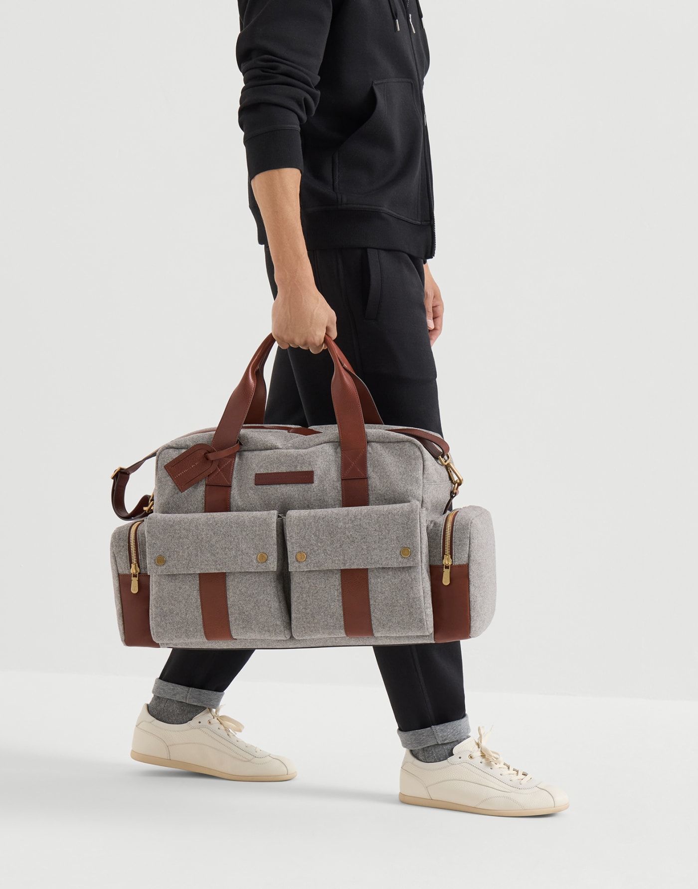 フランネル レジャーバッグ グレー メンズ - Brunello Cucinelli