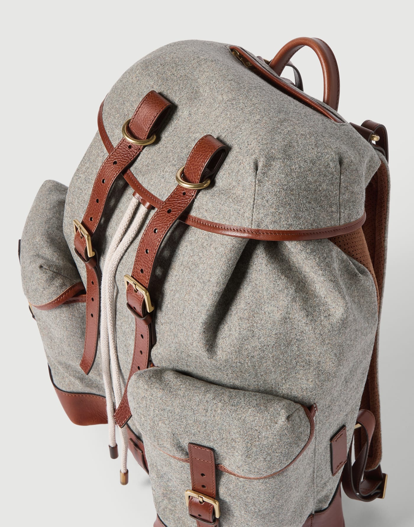 Sac à dos Field en flanelle Gris Homme - Brunello Cucinelli