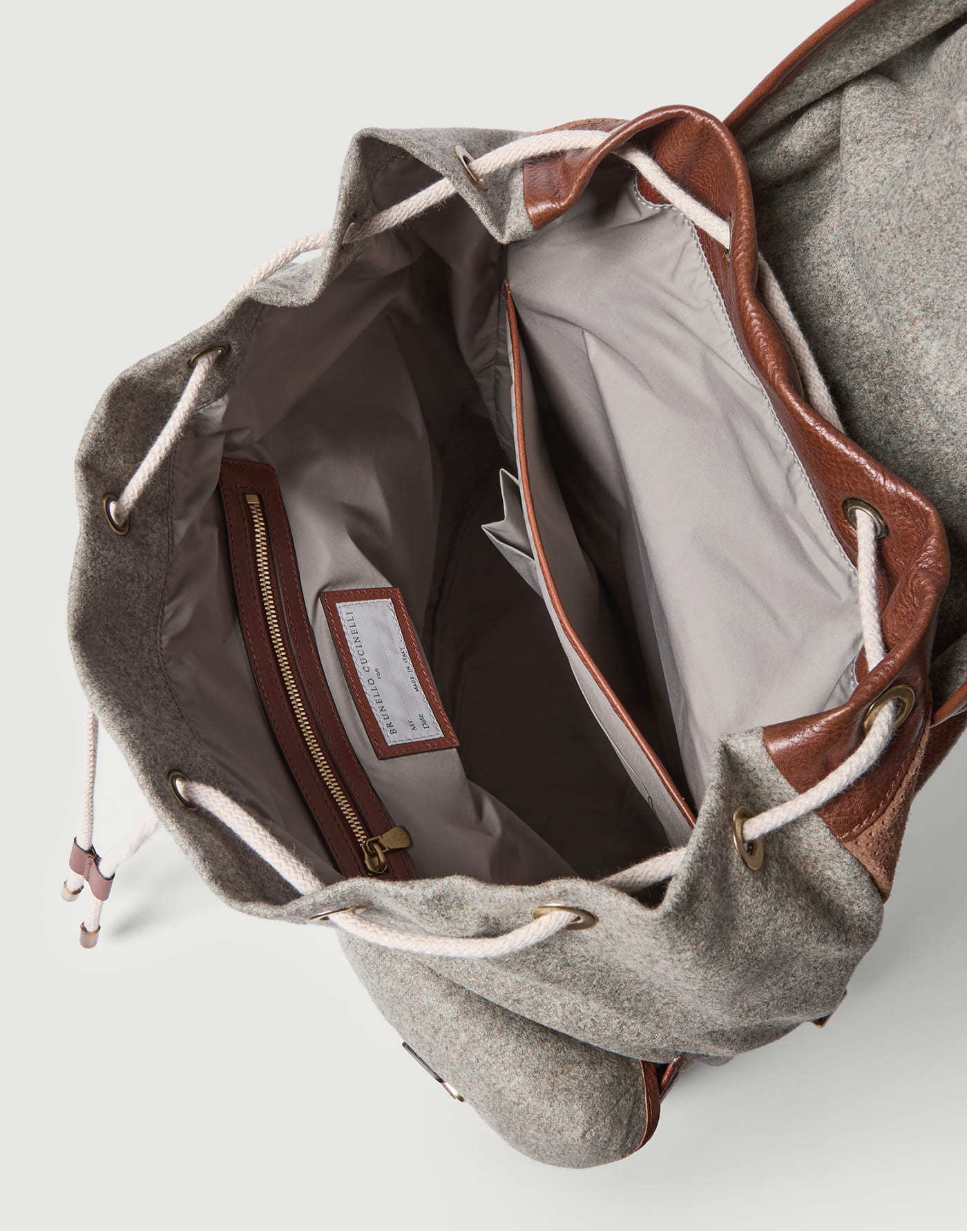 Sac à dos Field en flanelle Gris Homme - Brunello Cucinelli