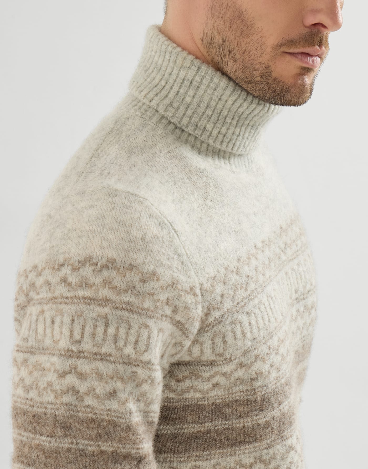 Свитер Nordic Jacquard Каштановый Мужчина - Brunello Cucinelli