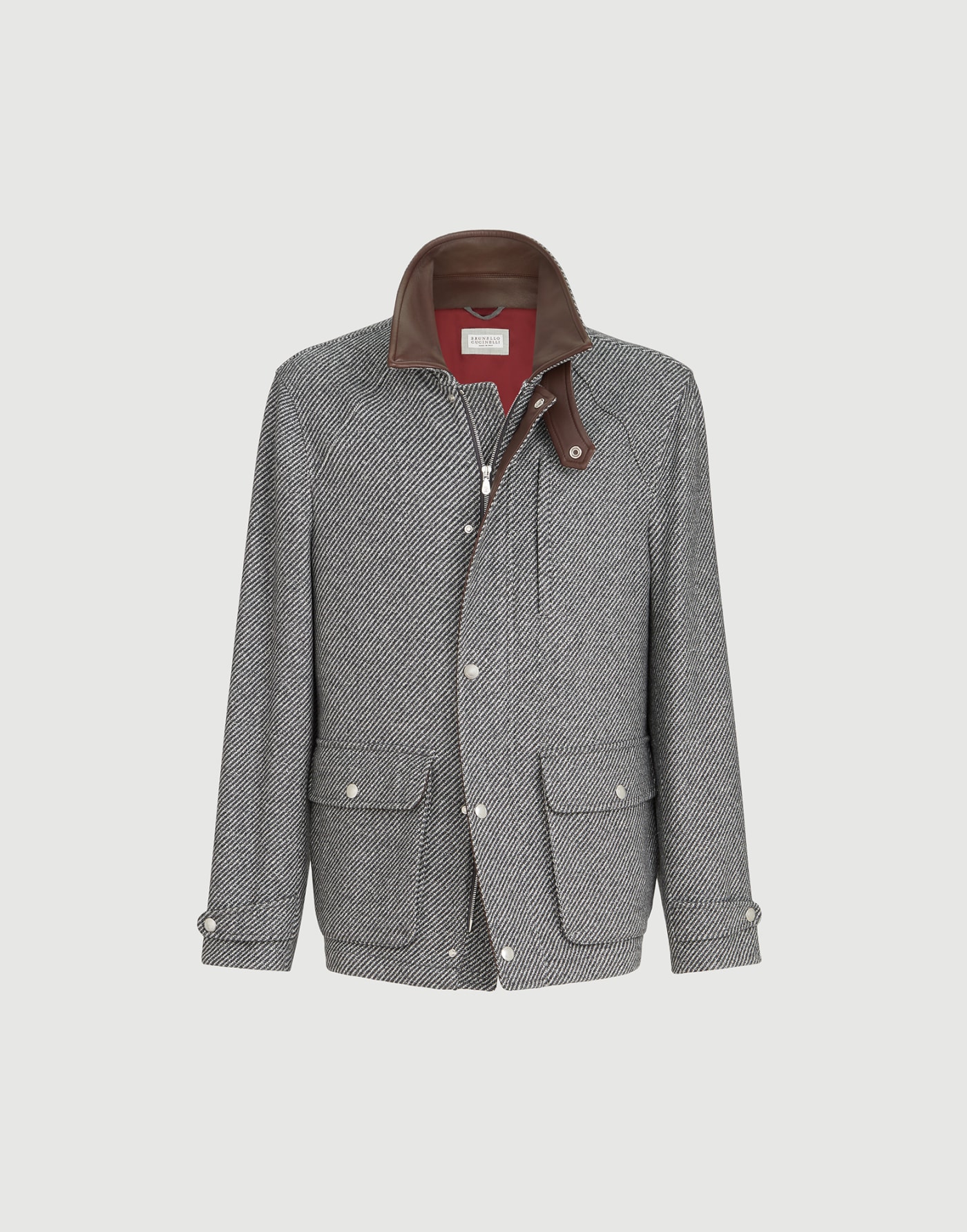 Diagonal field jacket Medium Grey Man - Brunello Cucinelli