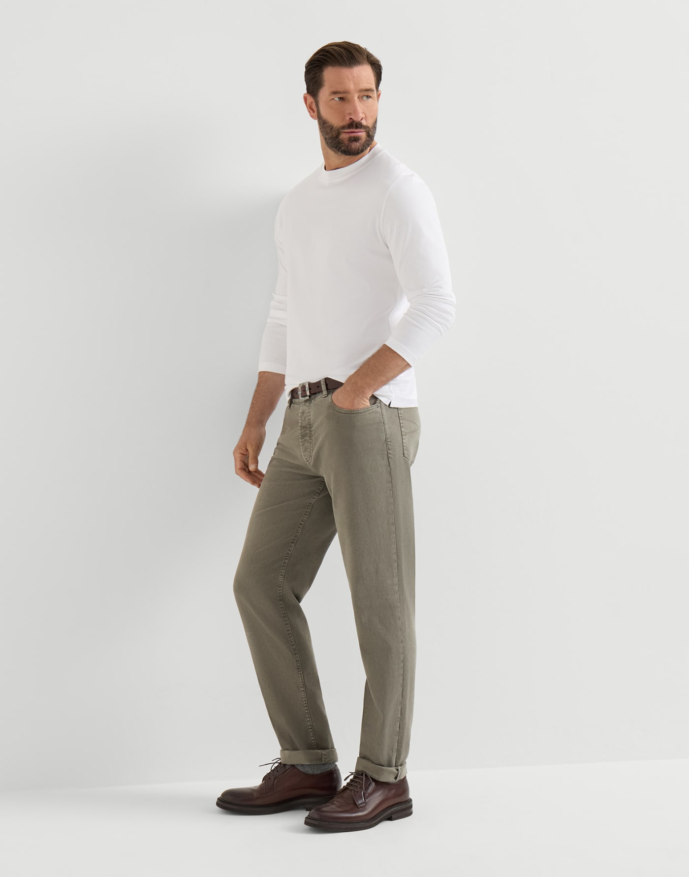 Traditional fit five-pocket trousers Military Man - Brunello Cucinelli
