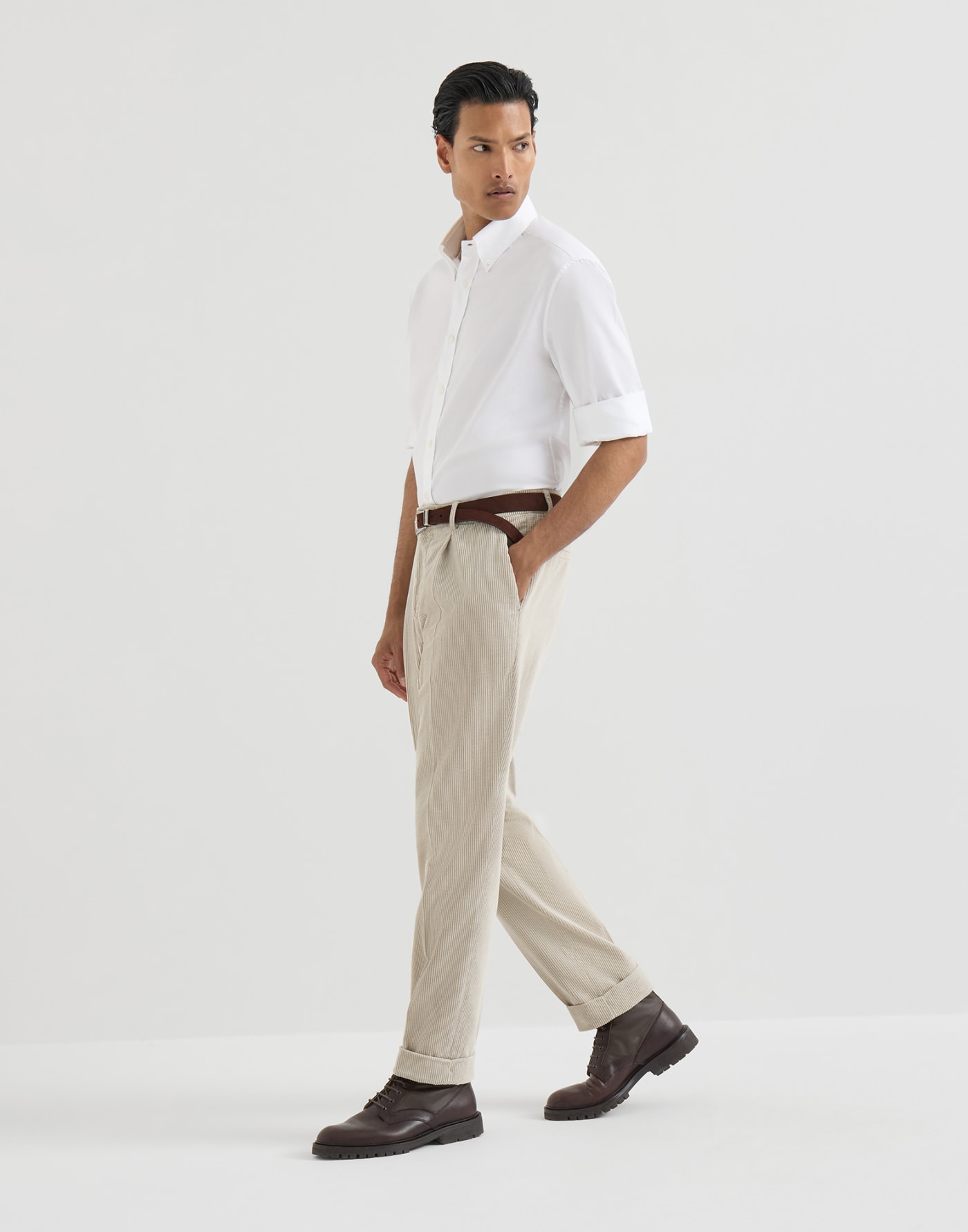 Hose aus Cordsamt Weiß Herren - Brunello Cucinelli