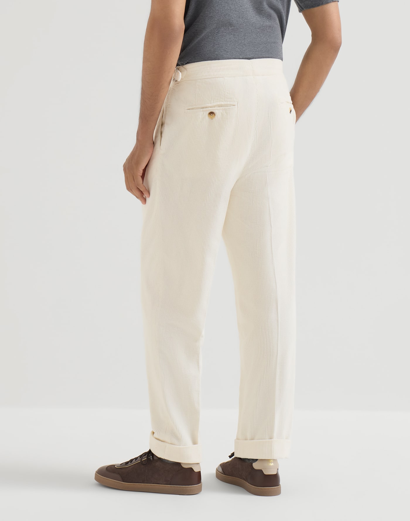 Hose aus Cordsamt Weiß Herren - Brunello Cucinelli
