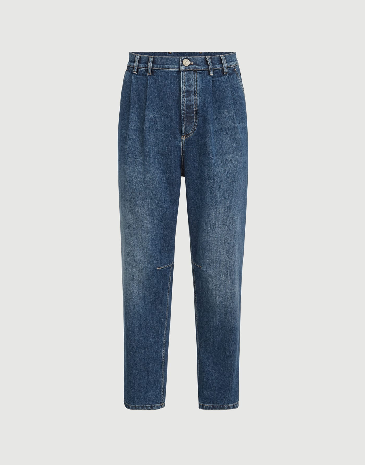 Iconic fit five-pocket trousers Medium Denim Man - Brunello Cucinelli