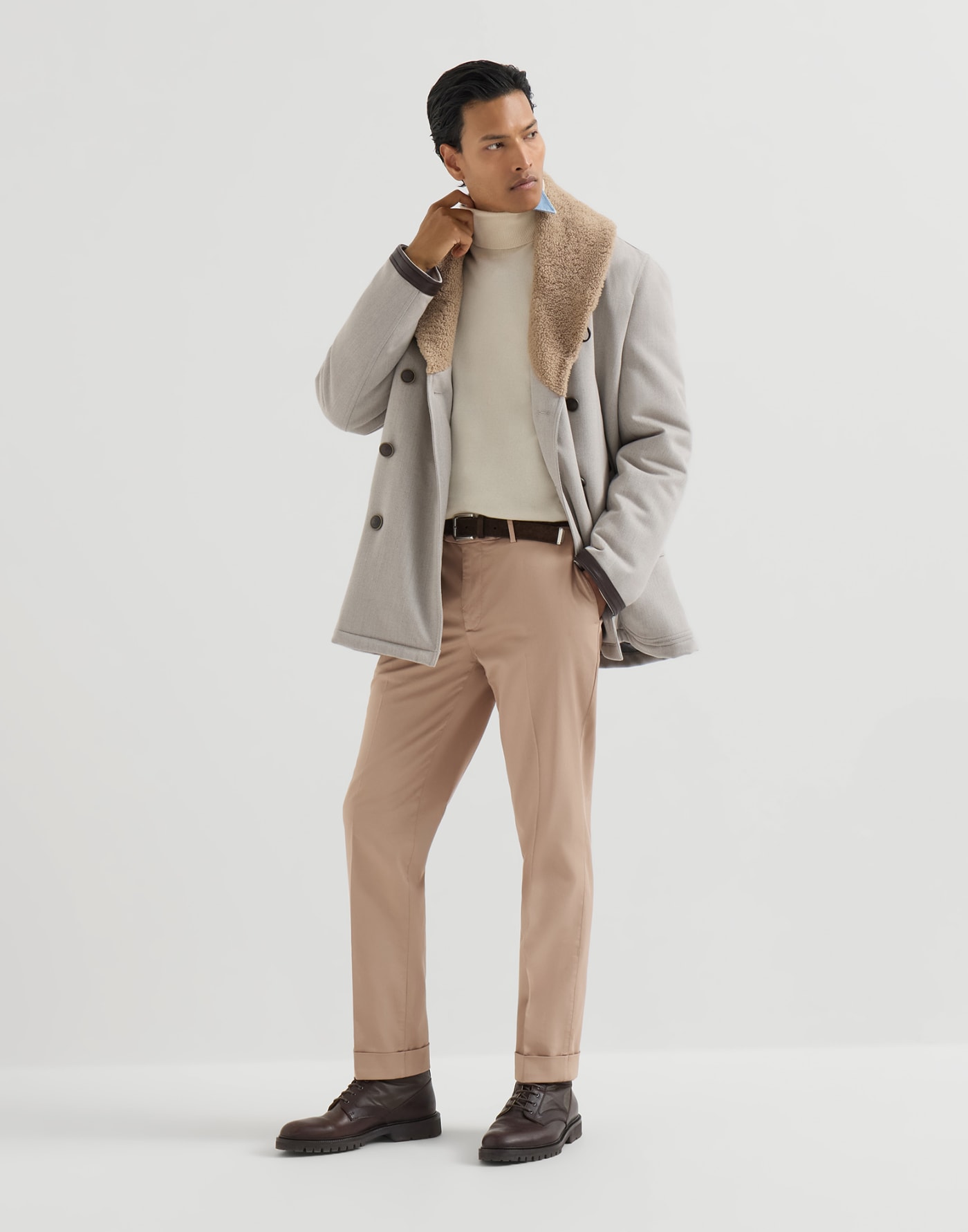 Pantalone in gabardina comfort Camel Uomo - Brunello Cucinelli