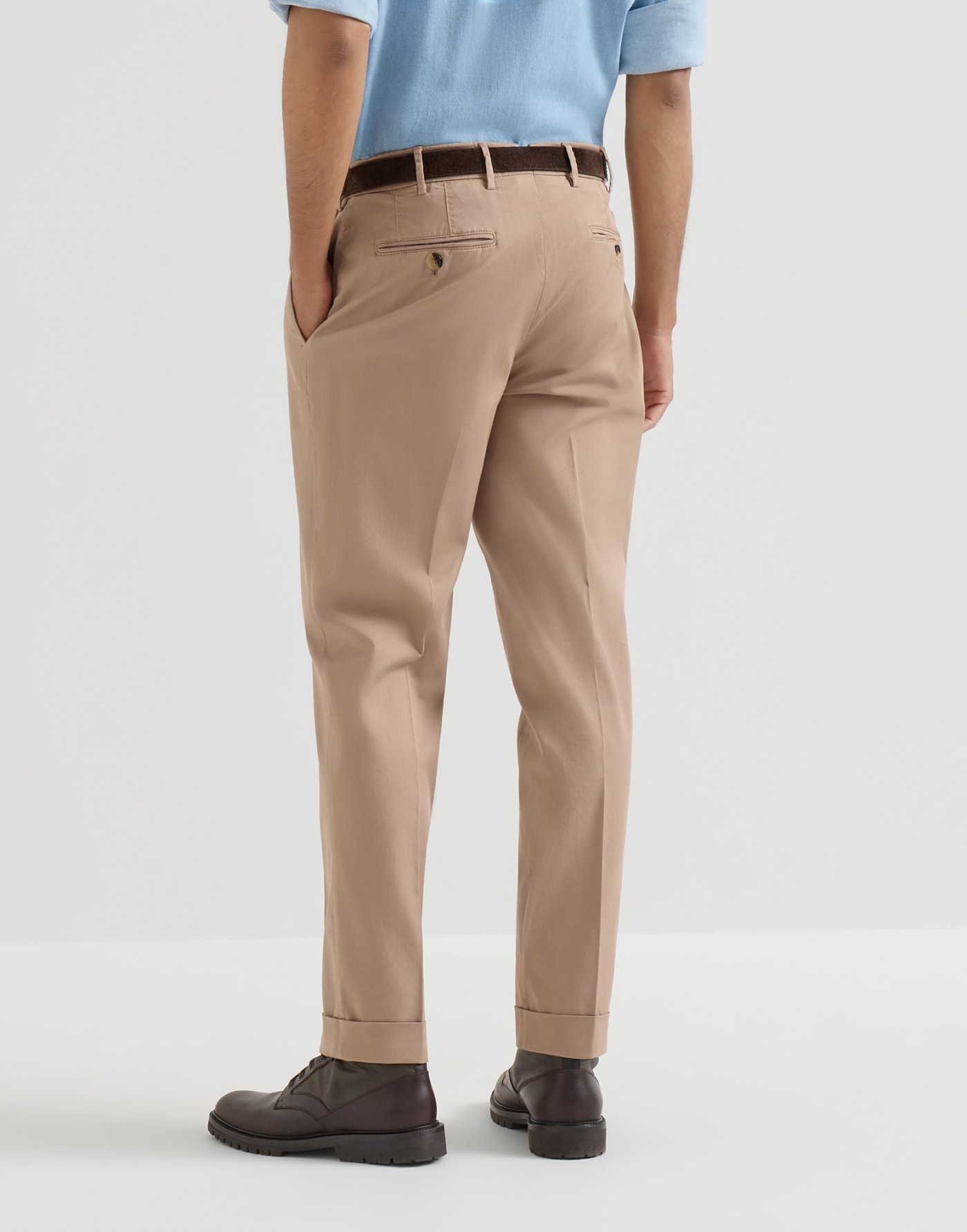 Pantalone in gabardina comfort Camel Uomo - Brunello Cucinelli