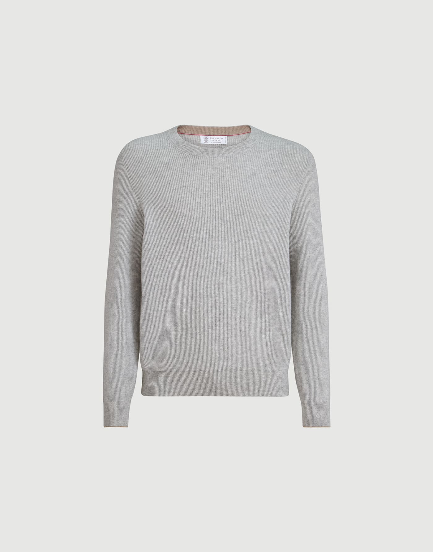 Cashmere English rib sweater Pebble Man - Brunello Cucinelli