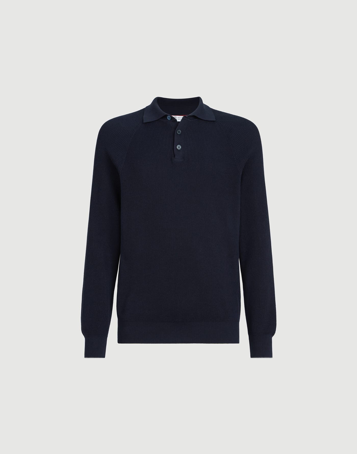 English Rib knit polo Navy Blue Man - Brunello Cucinelli