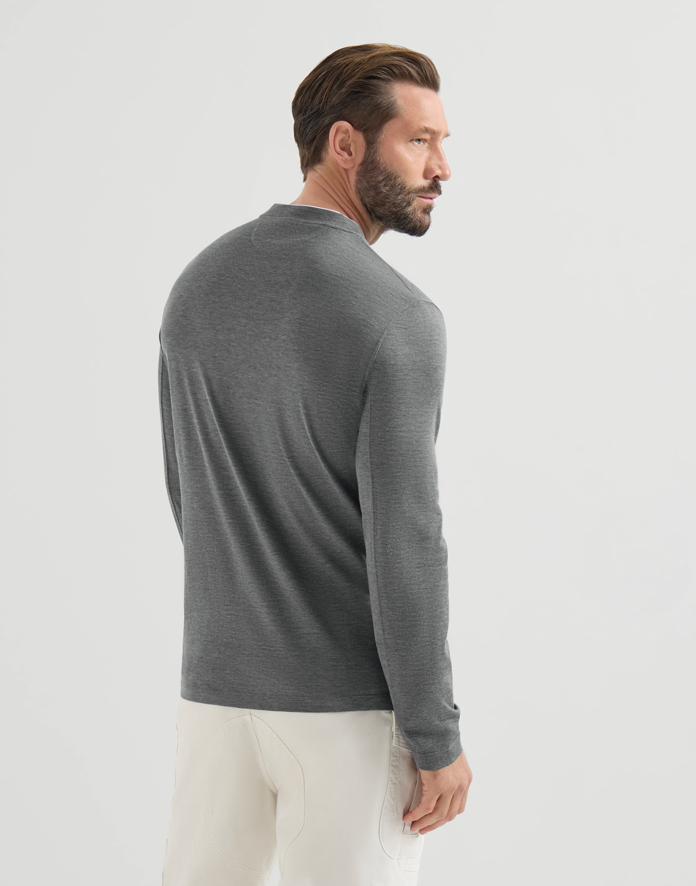 Lightweight jersey T-shirt Grey Man - Brunello Cucinelli