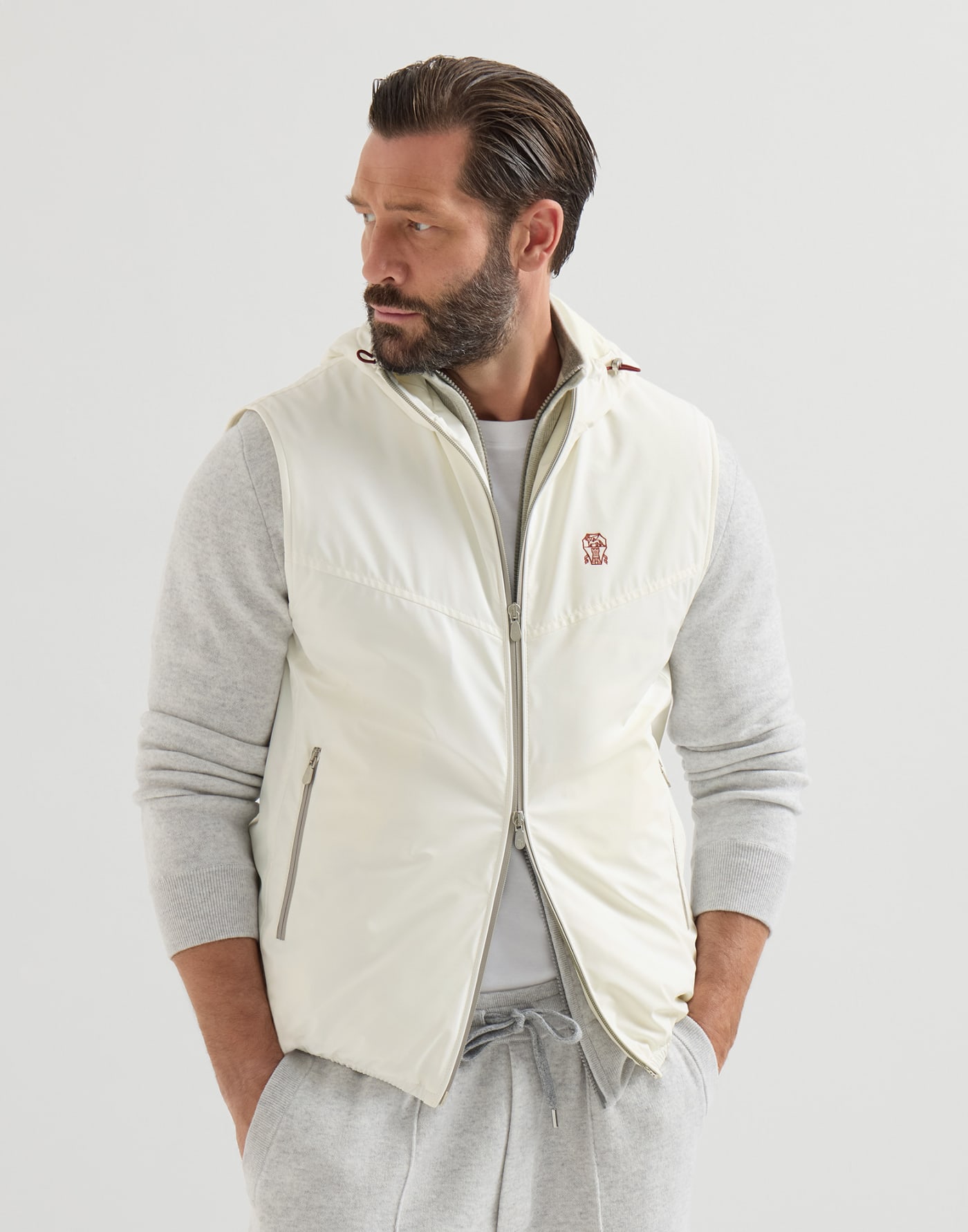 Vest with Thermore® padding Off-White Man - Brunello Cucinelli