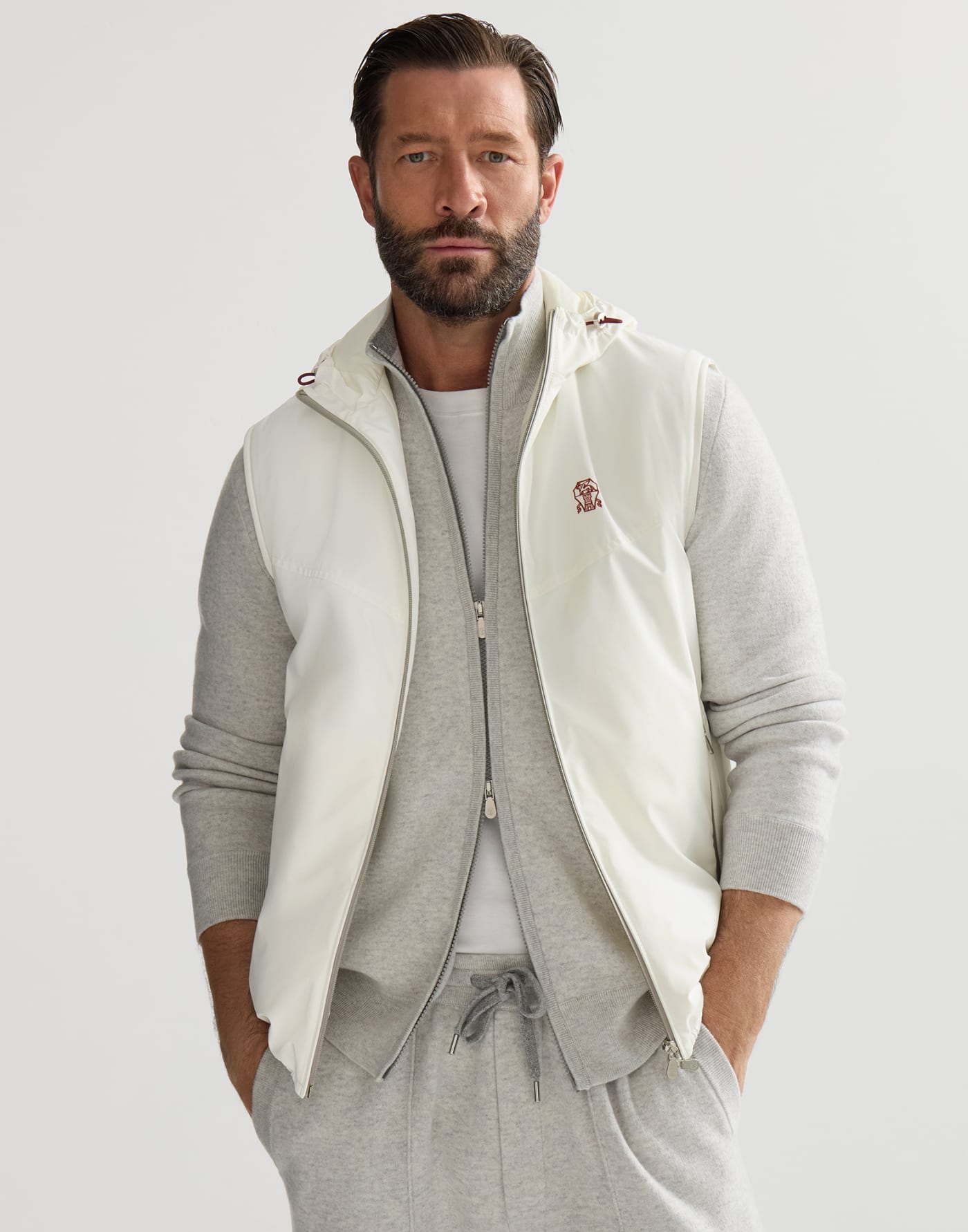 Vest with Thermore® padding Off-White Man - Brunello Cucinelli