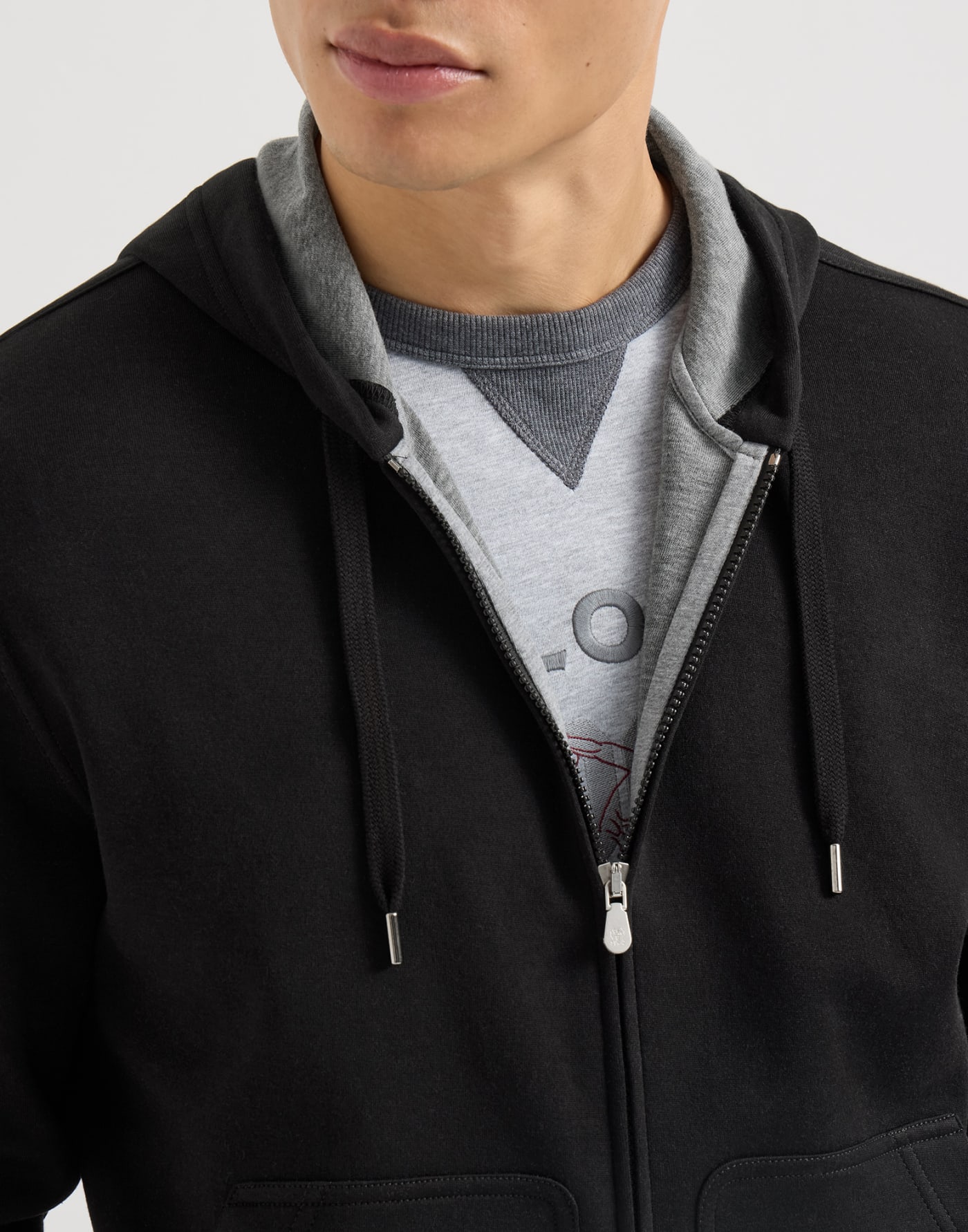 Double cloth sweatshirt Black Man - Brunello Cucinelli