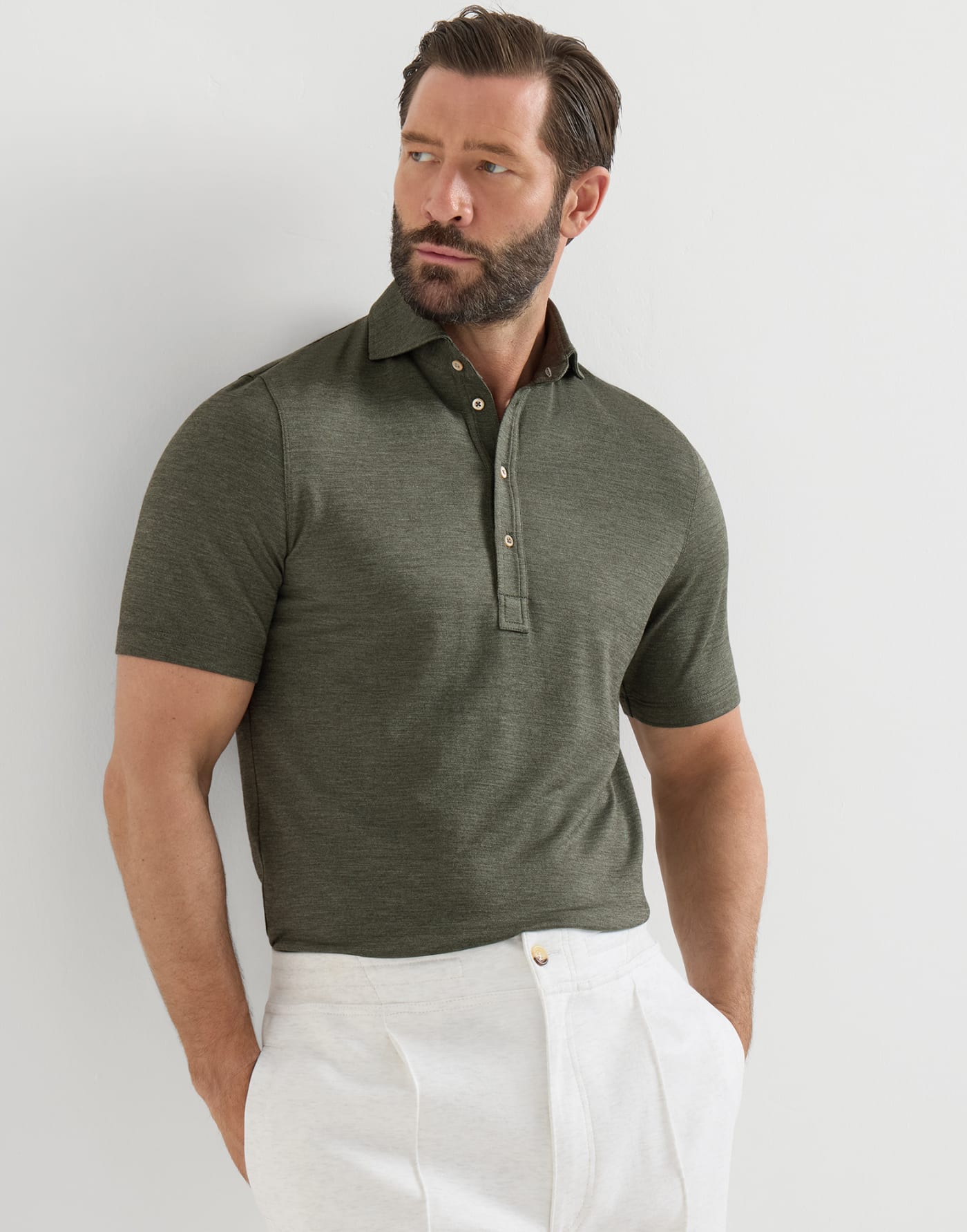 Polo de piqué Militar Hombre - Brunello Cucinelli