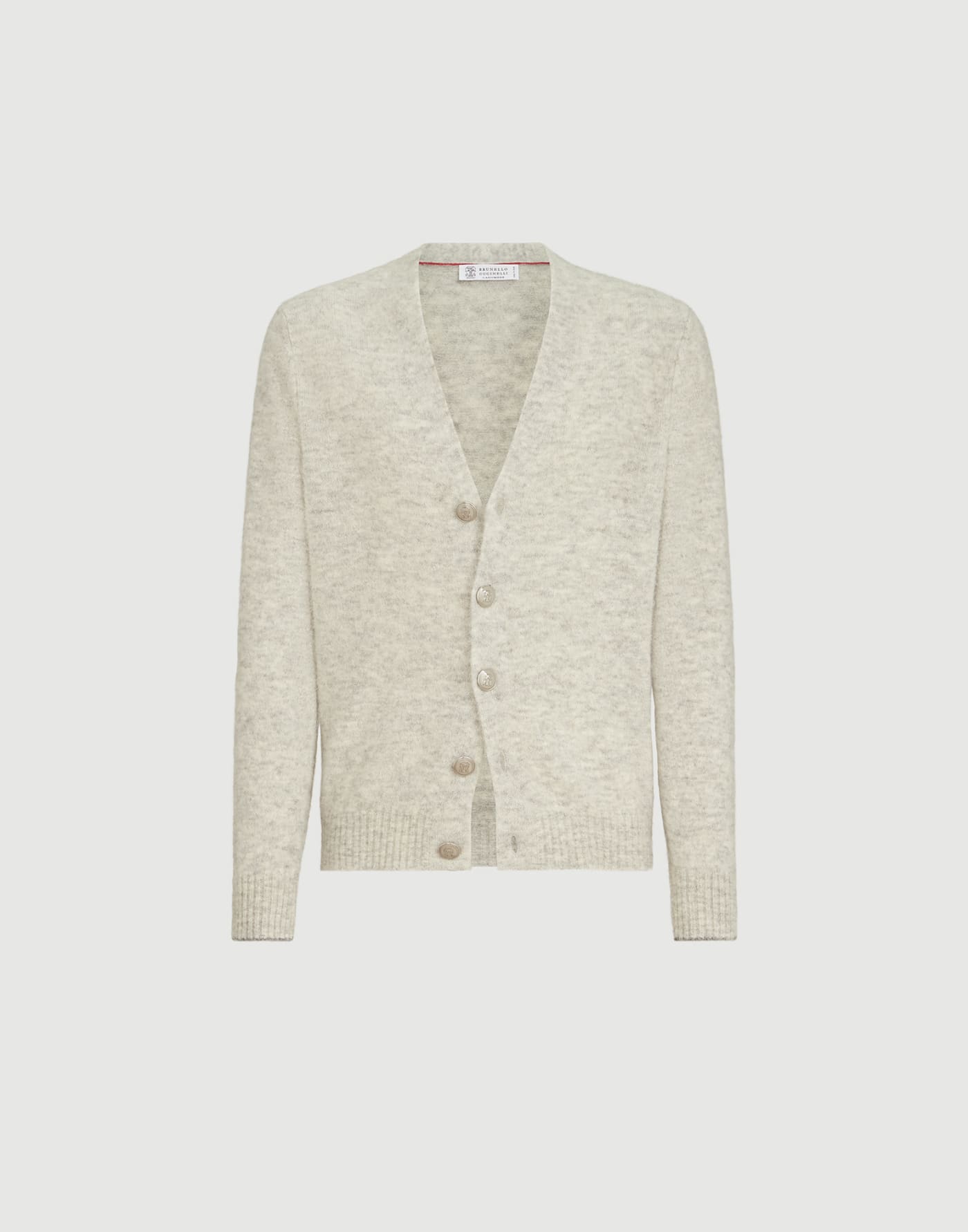 Alpaca-blend cardigan Medium Grey Man - Brunello Cucinelli