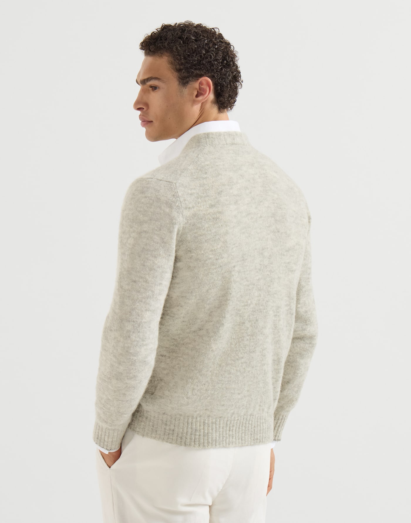 Alpaca-blend cardigan Medium Grey Man - Brunello Cucinelli