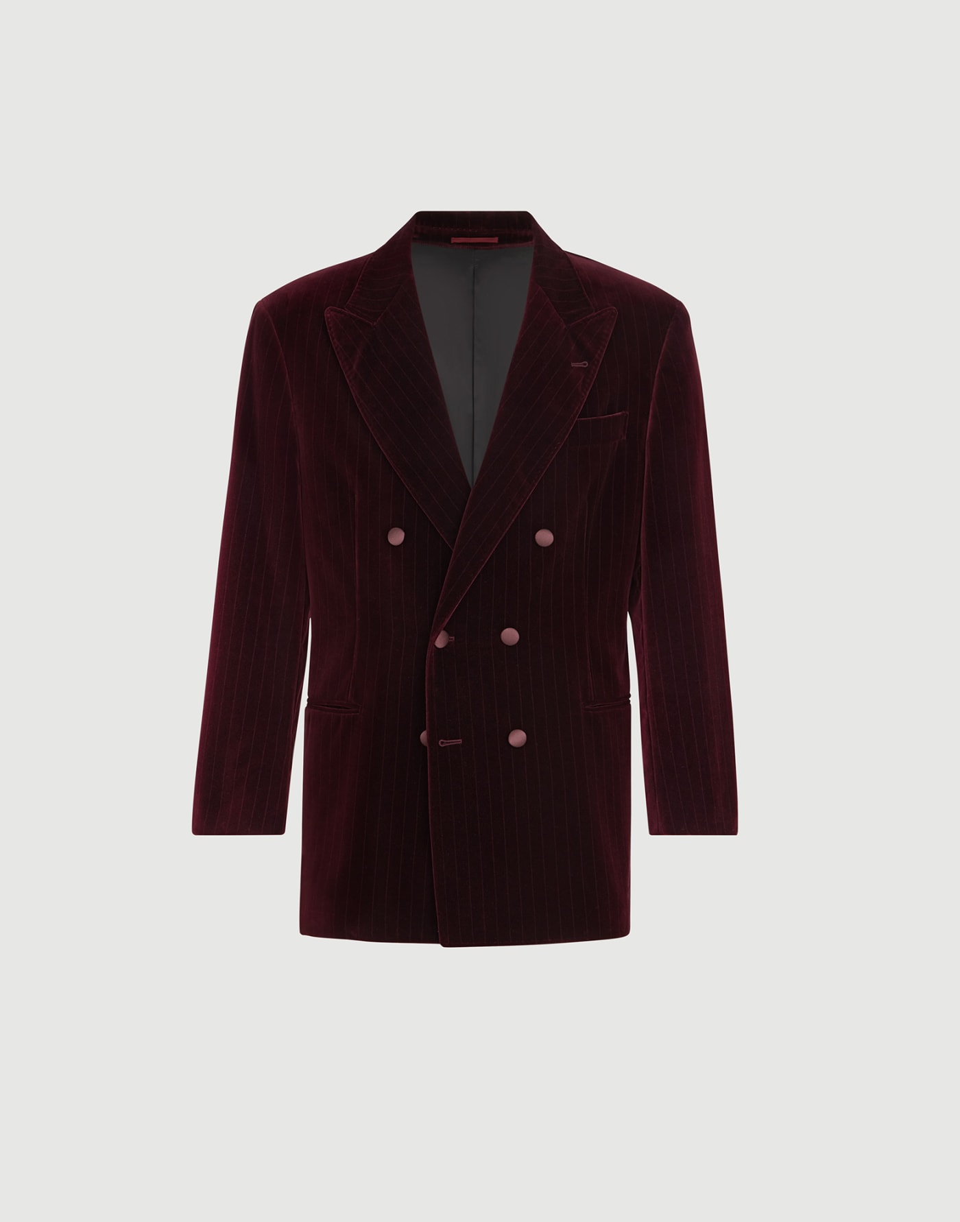 Blazer Smoking de terciopelo a rayas Bermellón Hombre - Brunello Cucinelli