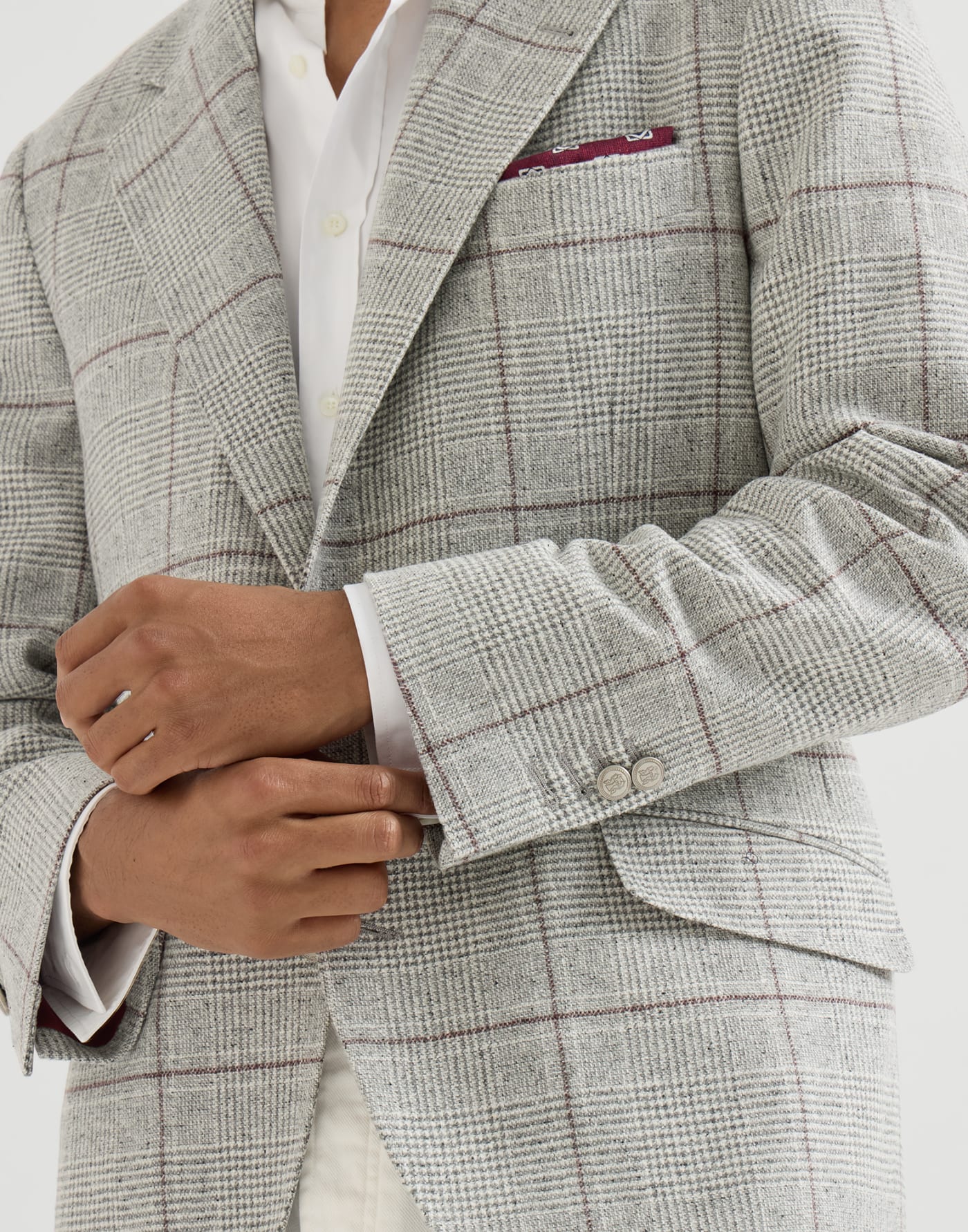 Blazer with metal buttons Grey Man - Brunello Cucinelli