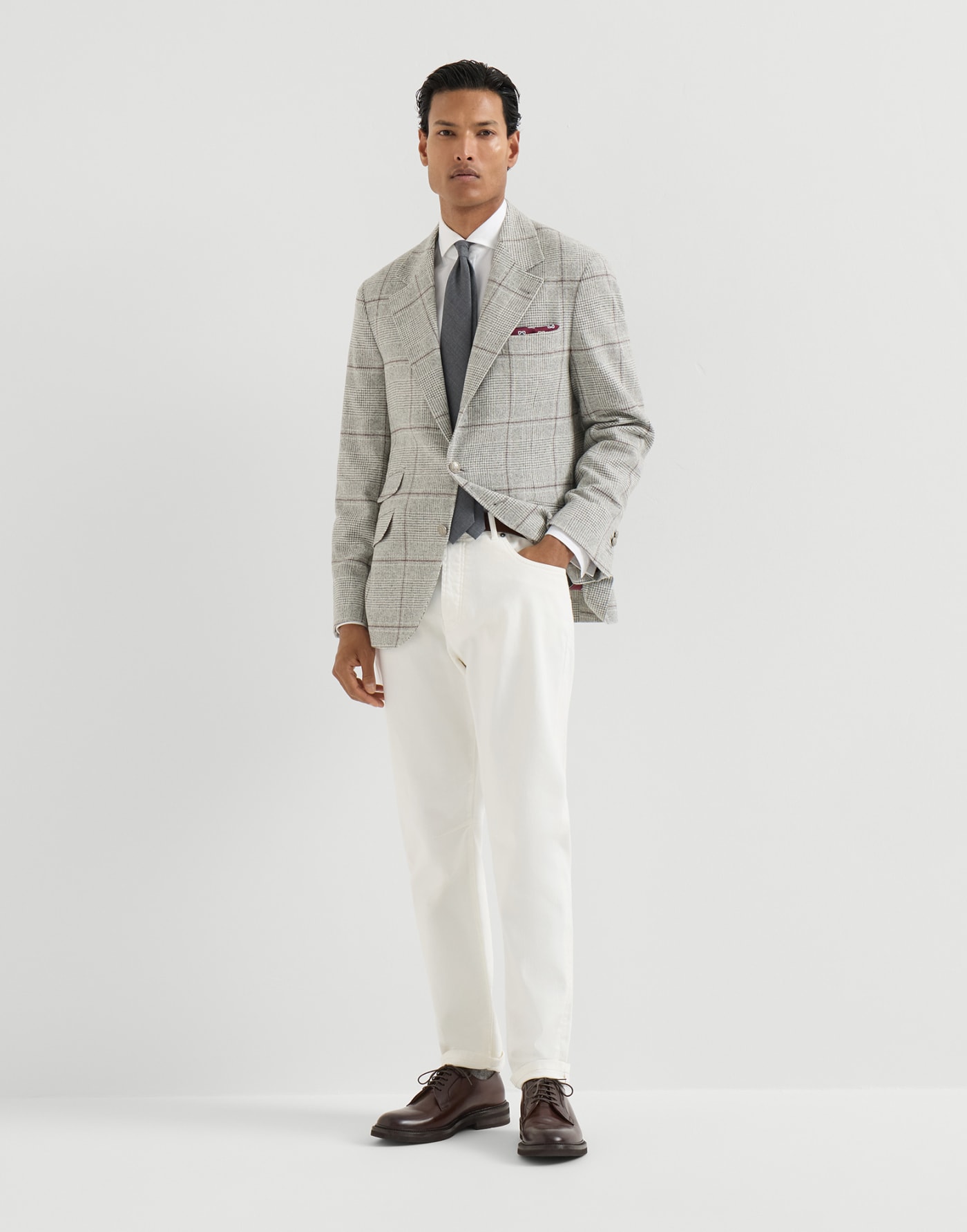 Blazer with metal buttons Grey Man - Brunello Cucinelli